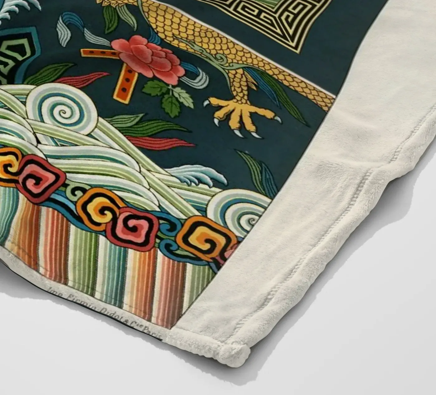 Chinese pattern fleecedeken van vintageshop