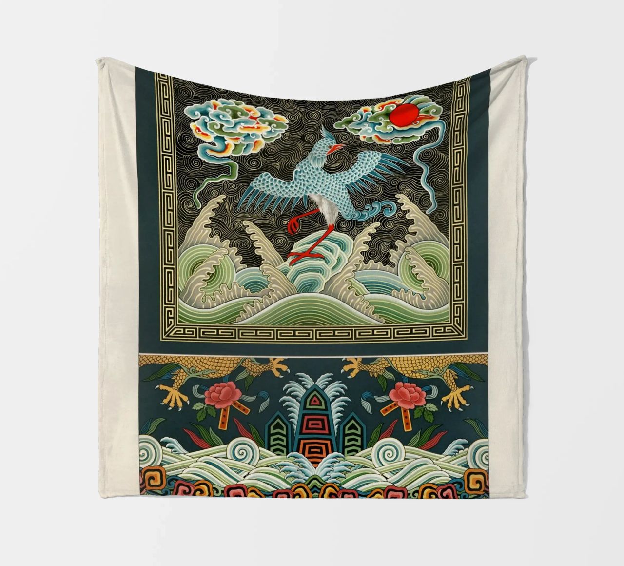 Chinese pattern coperta in pile da vintageshop