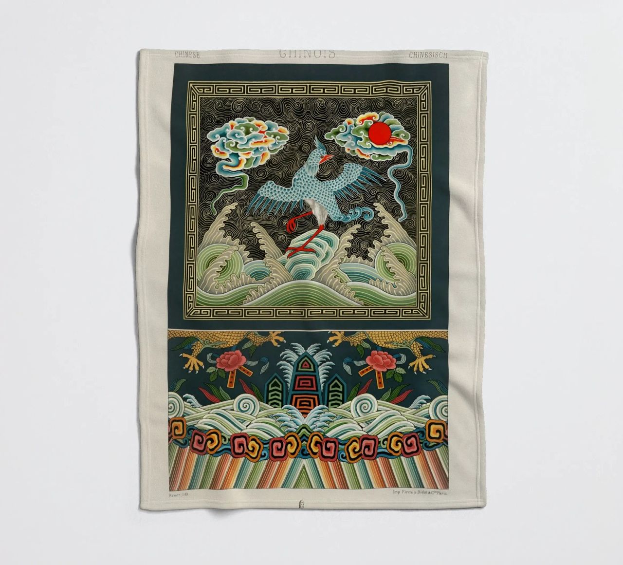 Chinese pattern coperta in pile da vintageshop
