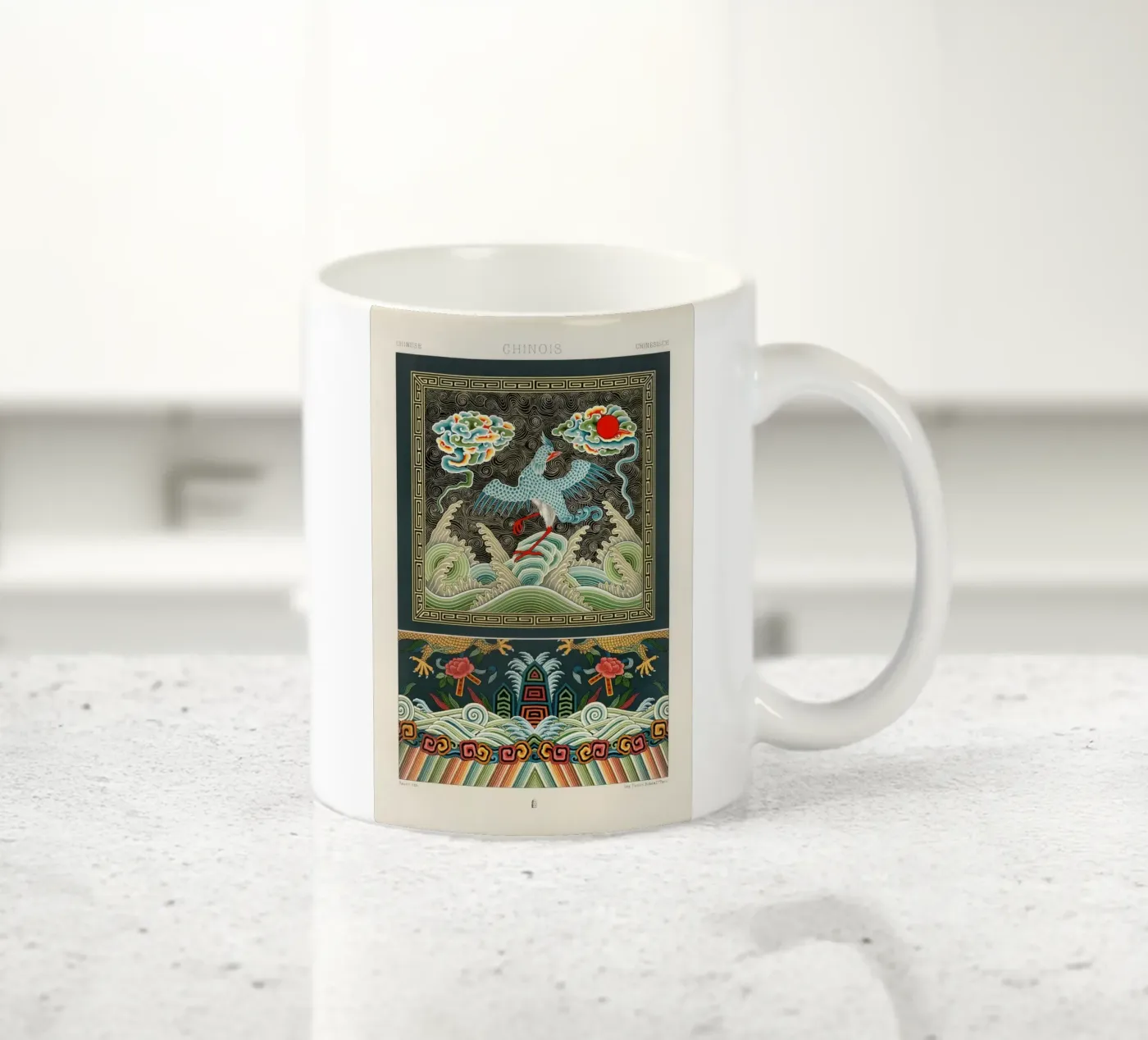 Chinese pattern ceramic mug by vintageshop