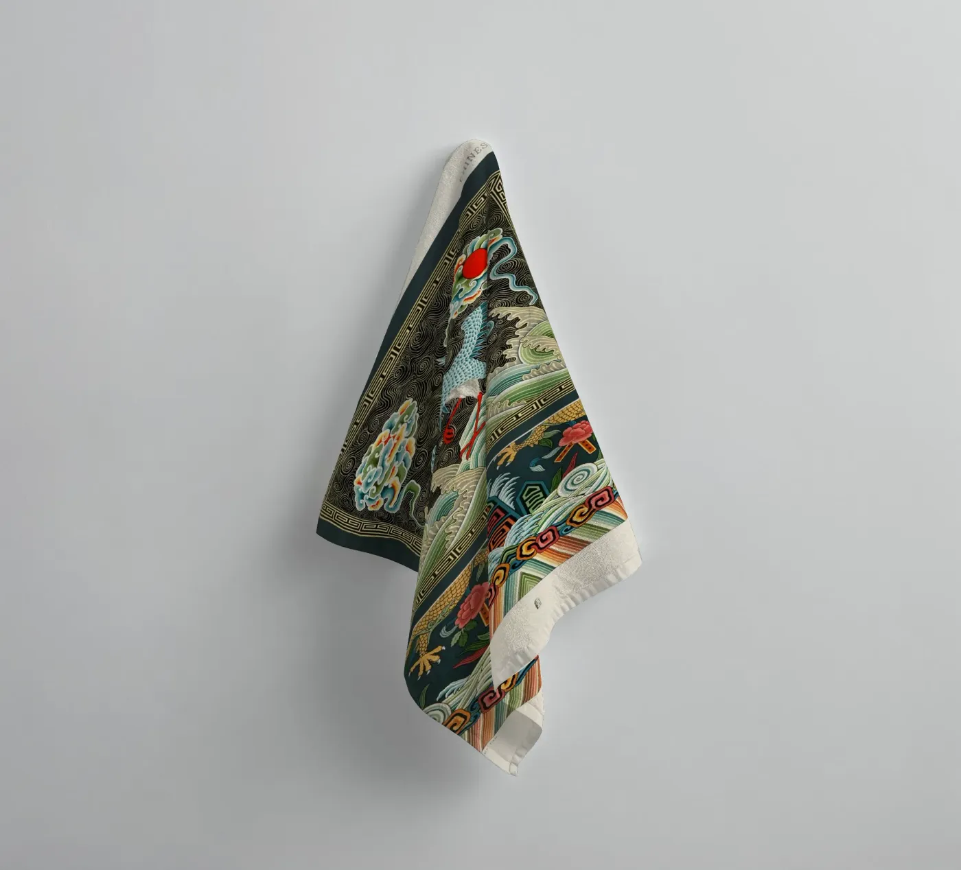 Chinese pattern badhanddoek van vintageshop