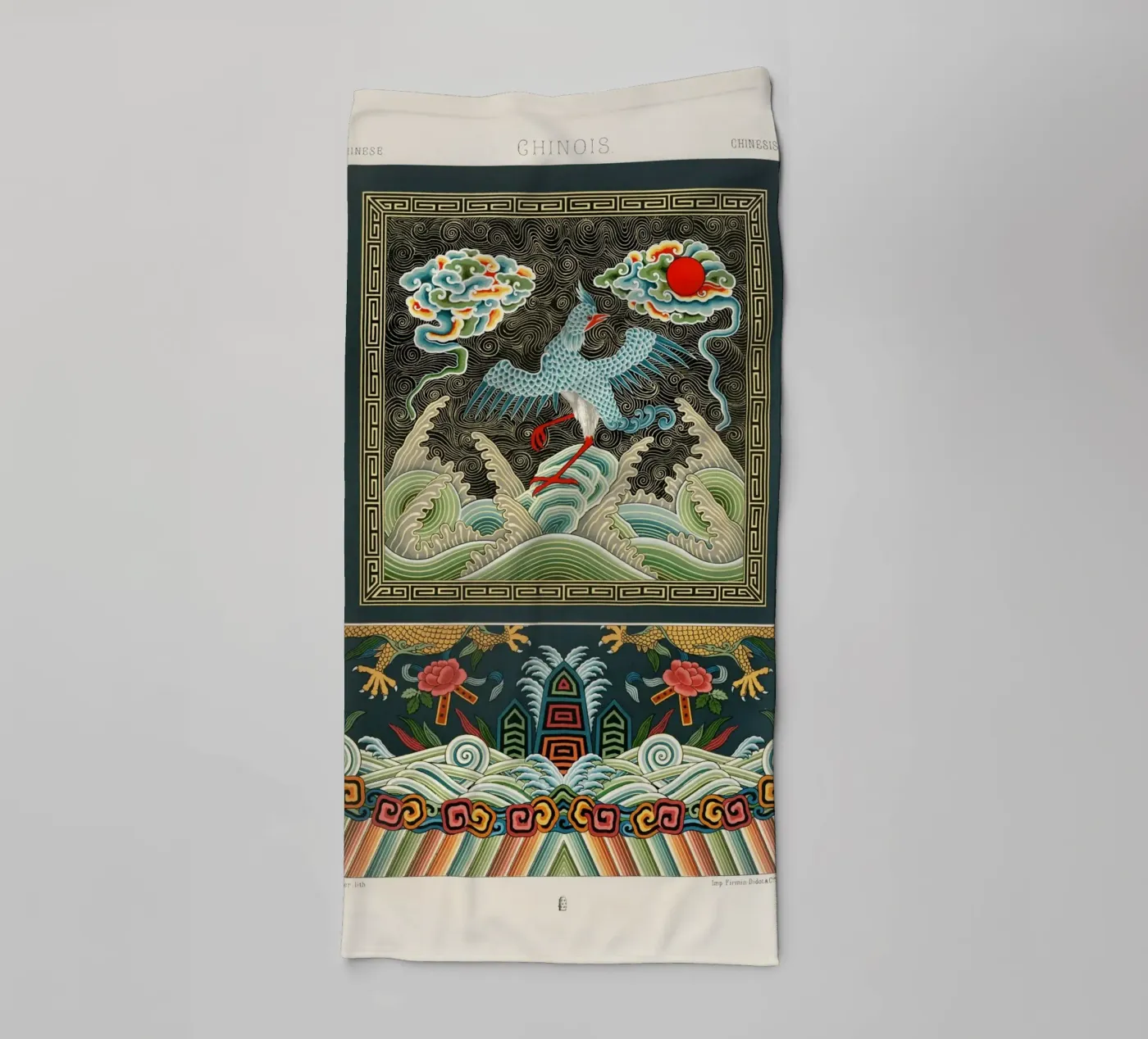 Chinese pattern badhanddoek van vintageshop