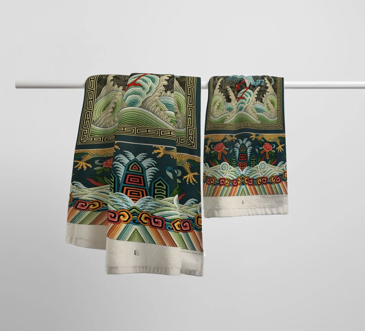 Chinese pattern serviette de bain de vintageshop