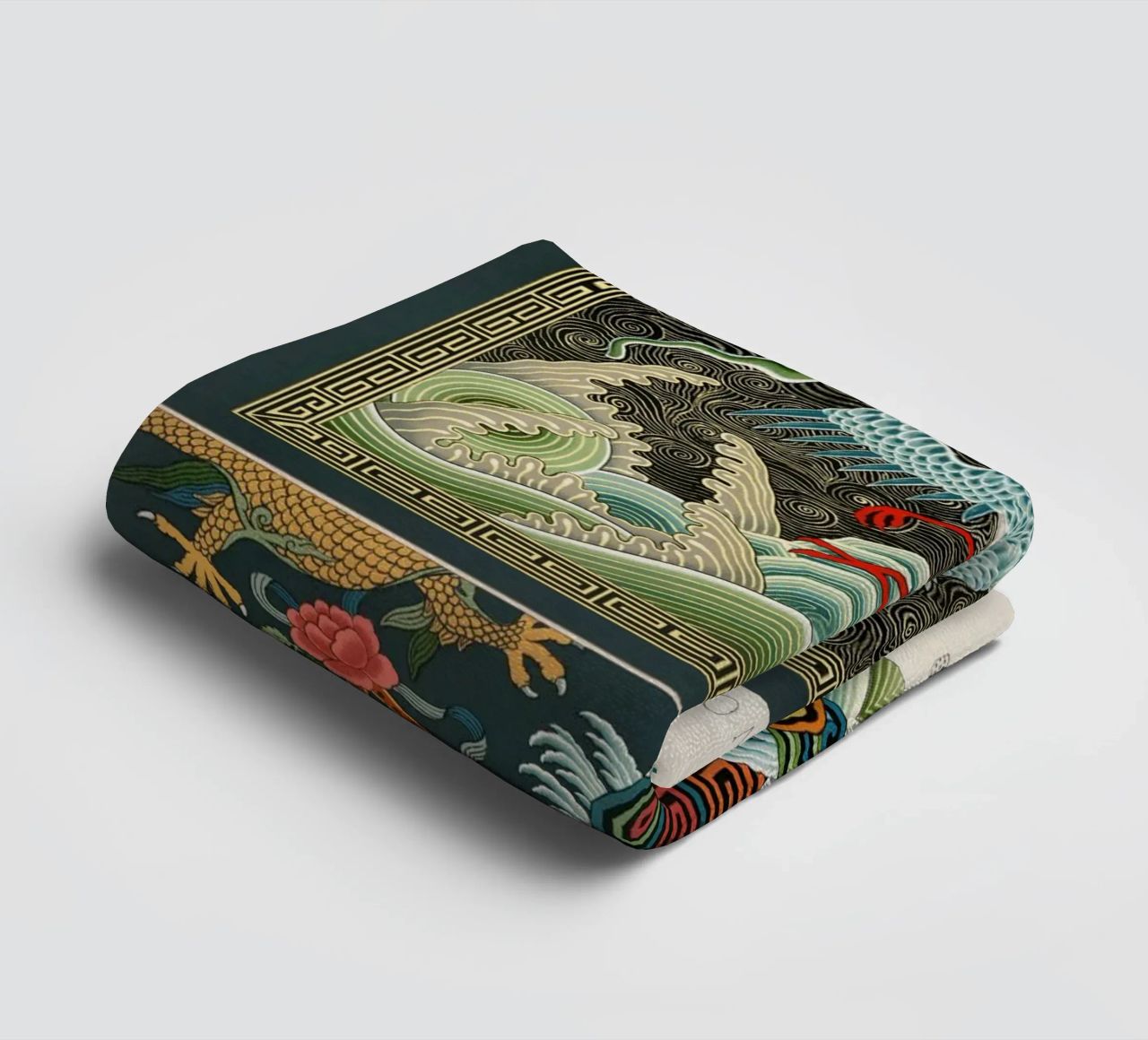 Chinese pattern serviette de bain de vintageshop