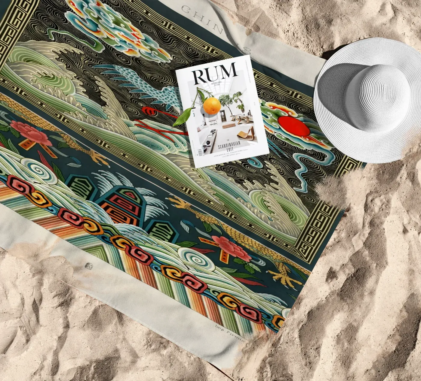 Chinese pattern telo mare da vintageshop