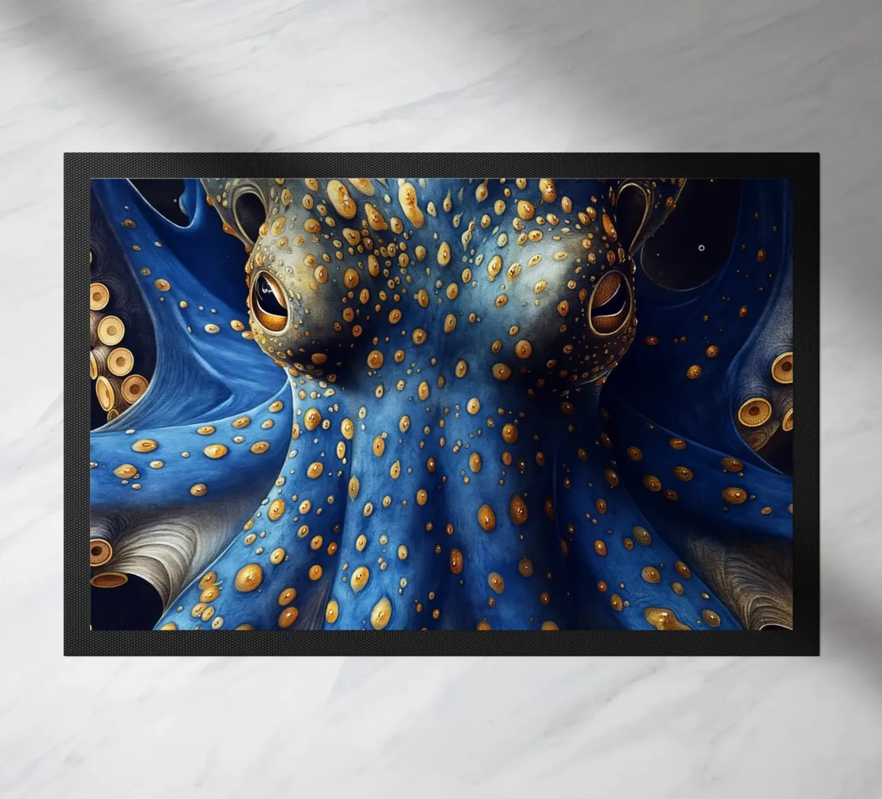 Blauer Octopus Fußmatte von Lionmixart