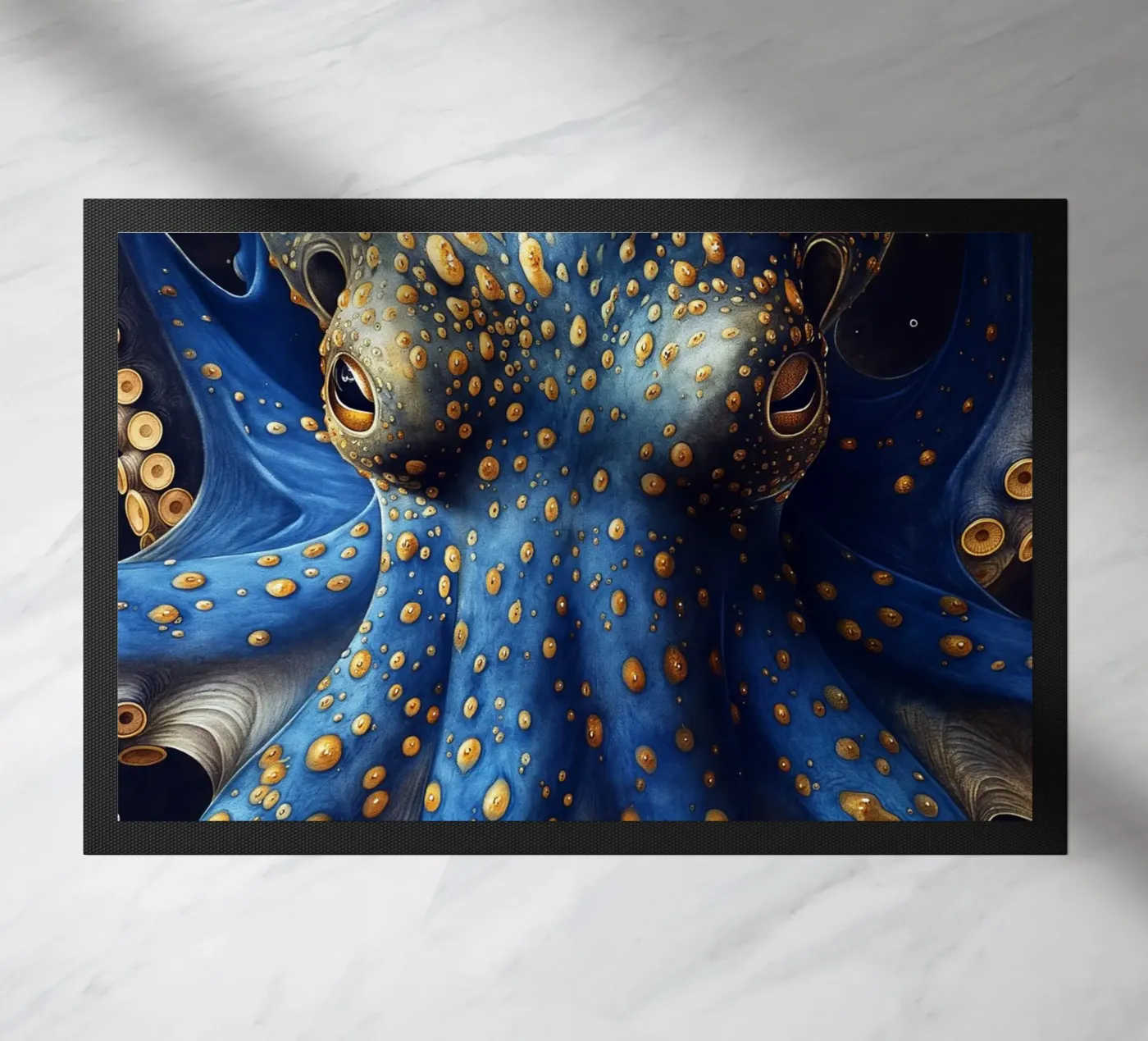 Blauwe octopus deurmat van Lionmixart