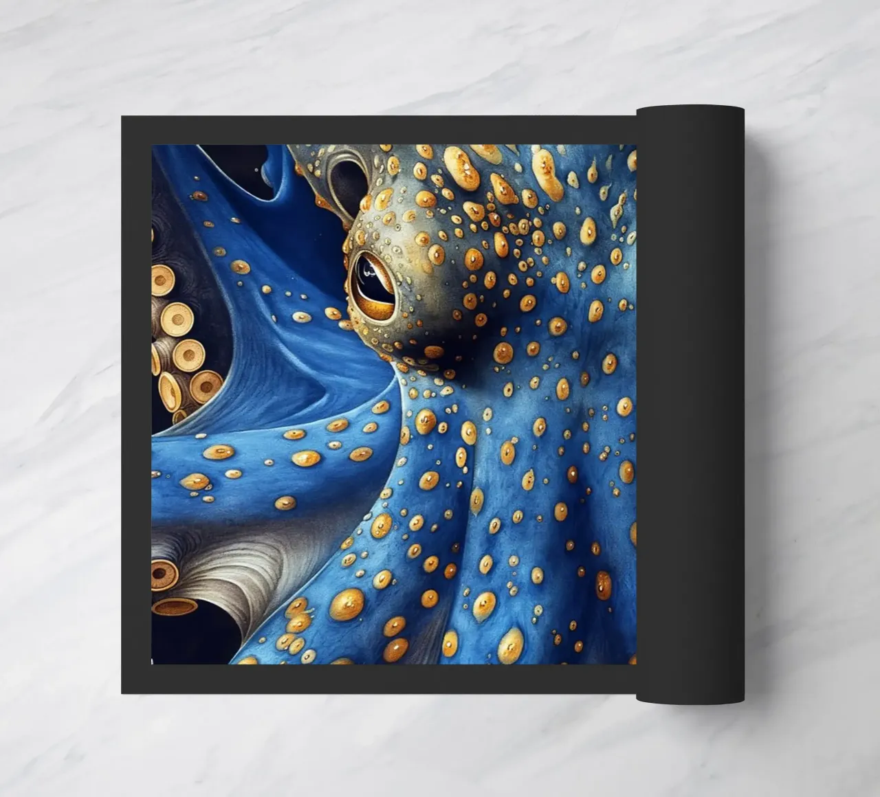 Blauer Octopus Fußmatte von Lionmixart