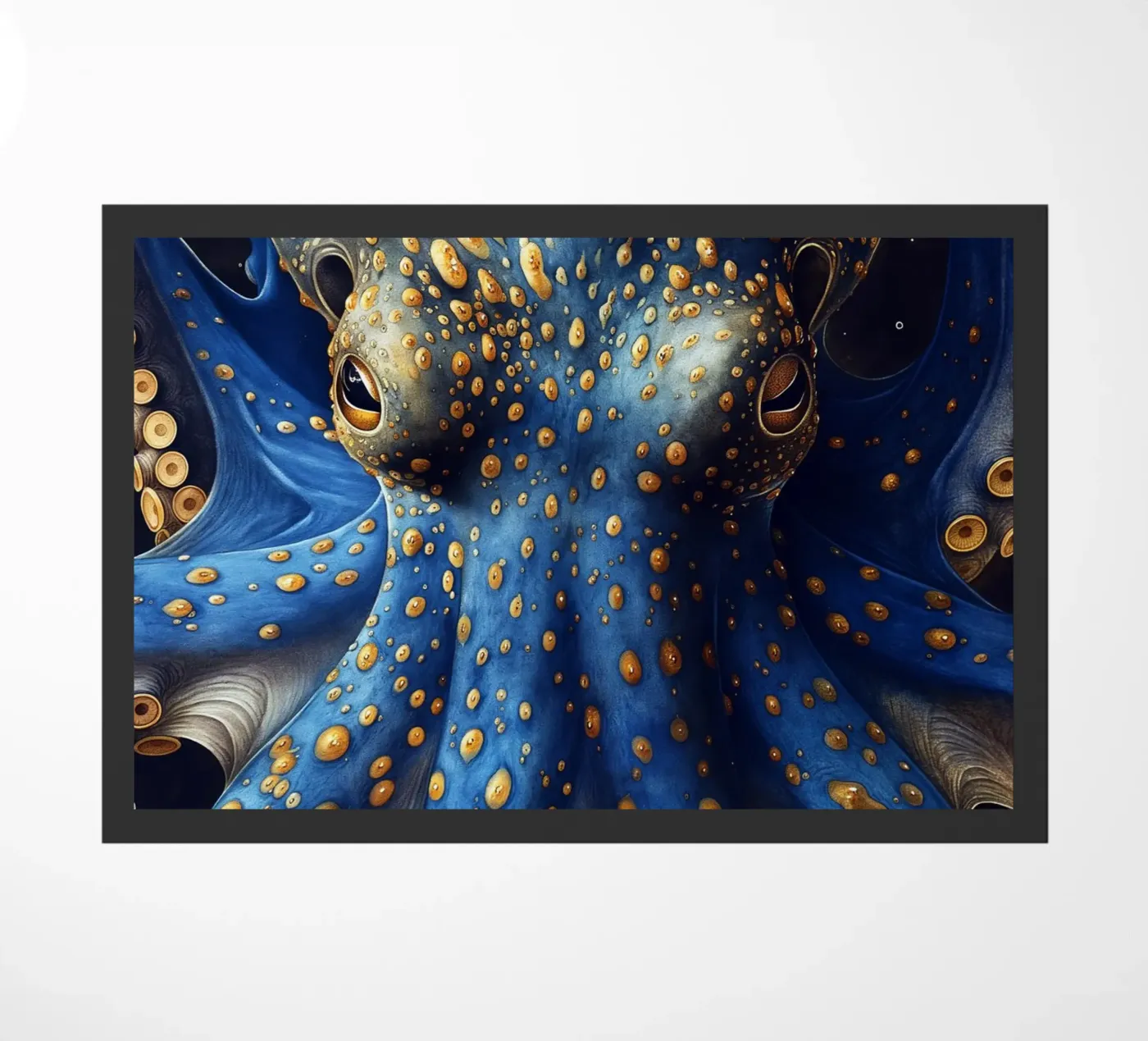 Blauwe octopus deurmat van Lionmixart