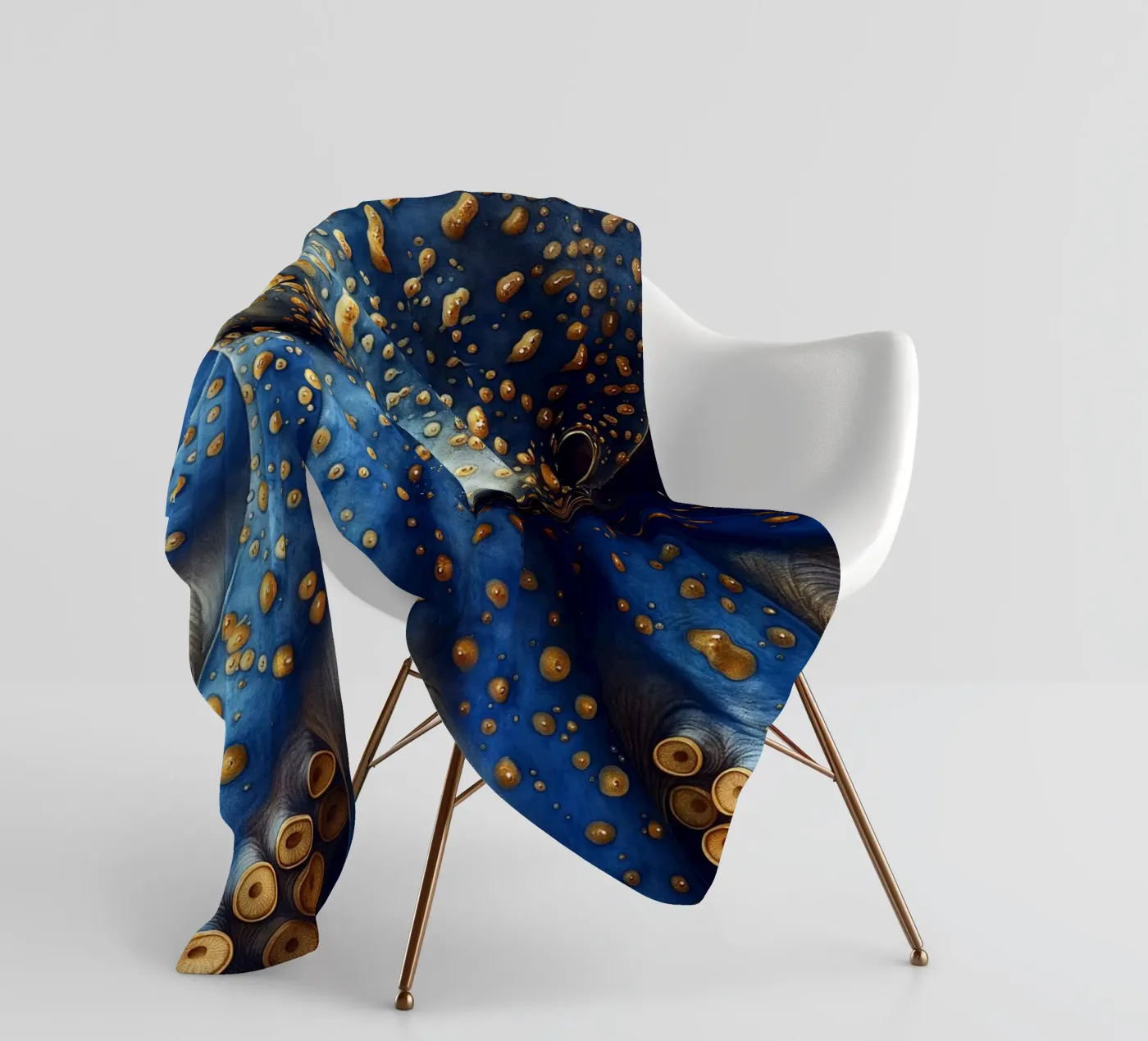 Blauer Octopus Fleecedecke von Lionmixart