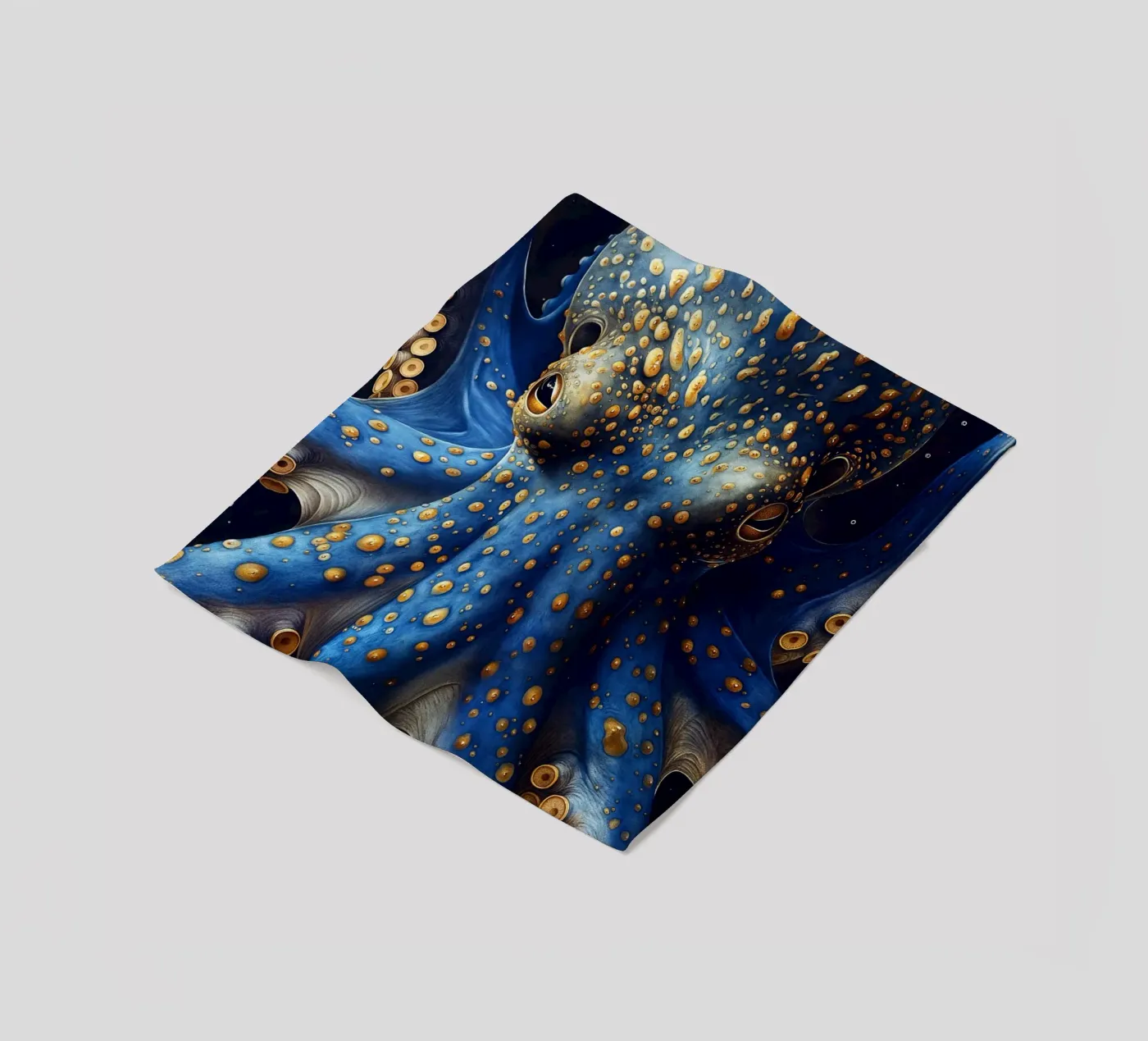 Blauer Octopus Fleecedecke von Lionmixart