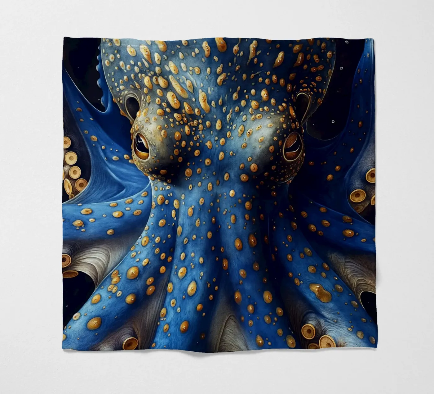 Blauer Octopus Fleecedecke von Lionmixart