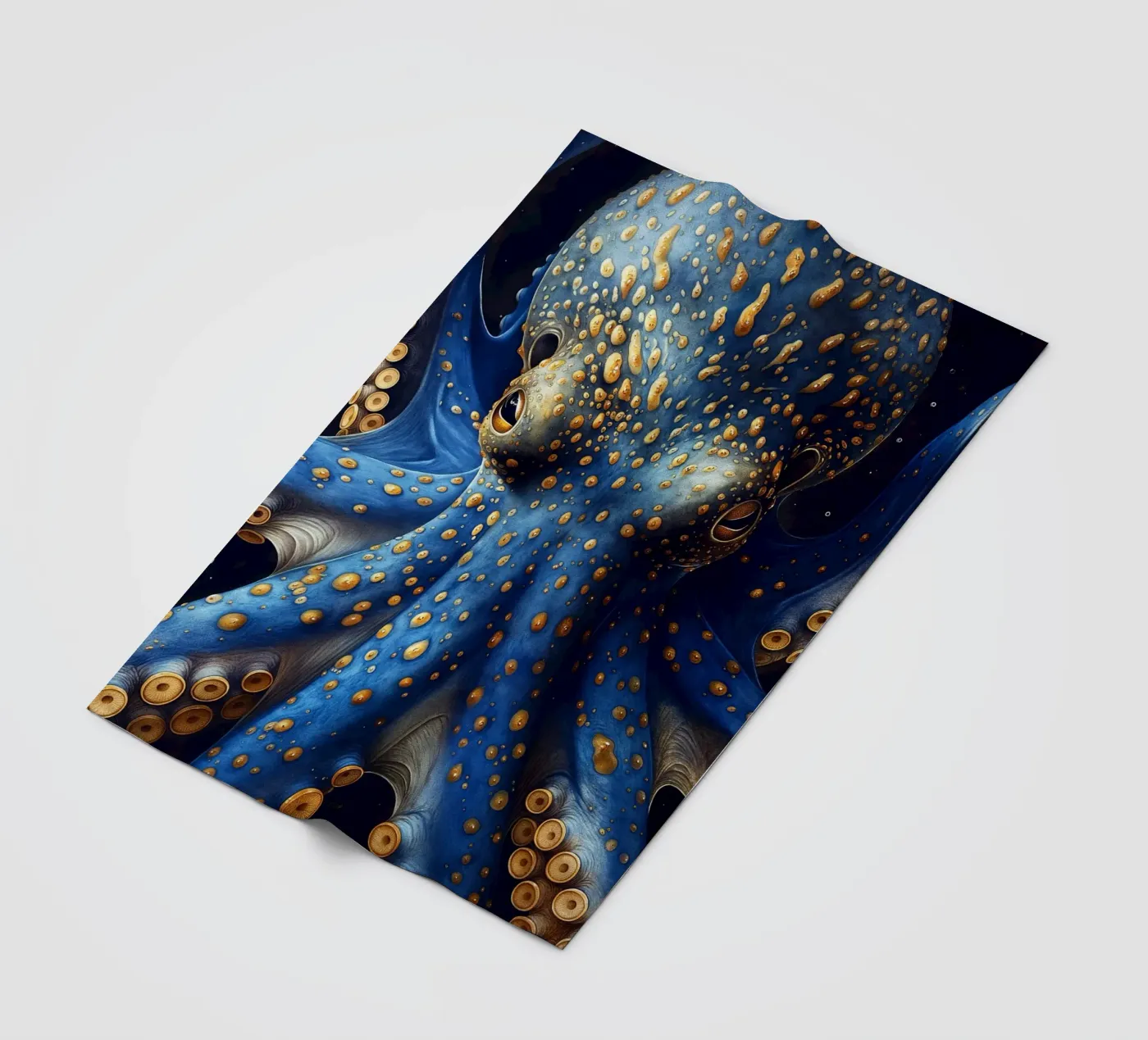 Blauer Octopus Fleecedecke von Lionmixart
