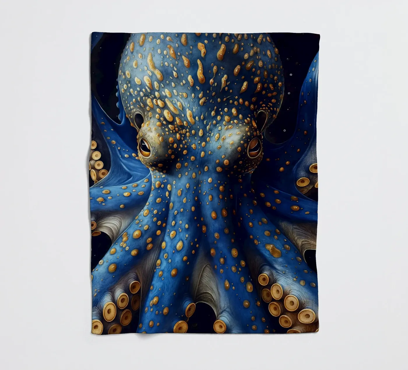 Blauer Octopus Fleecedecke von Lionmixart