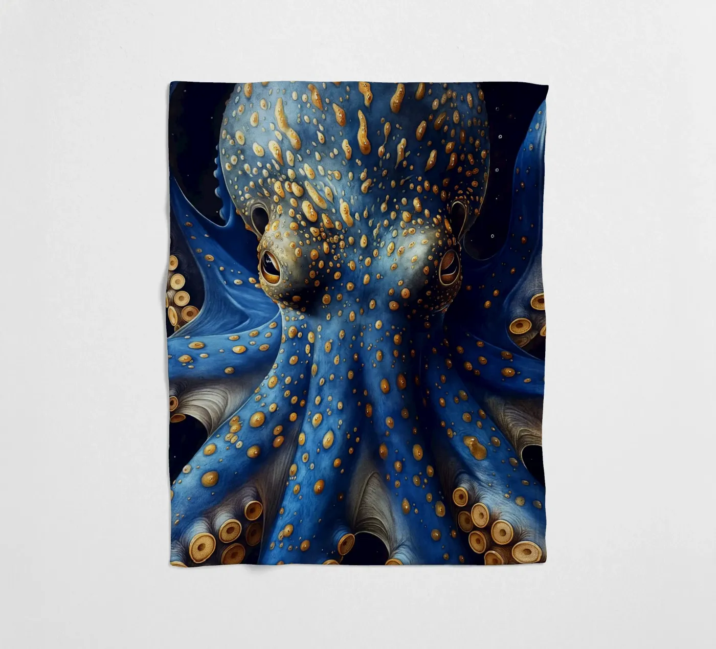 Blauer Octopus Fleecedecke von Lionmixart