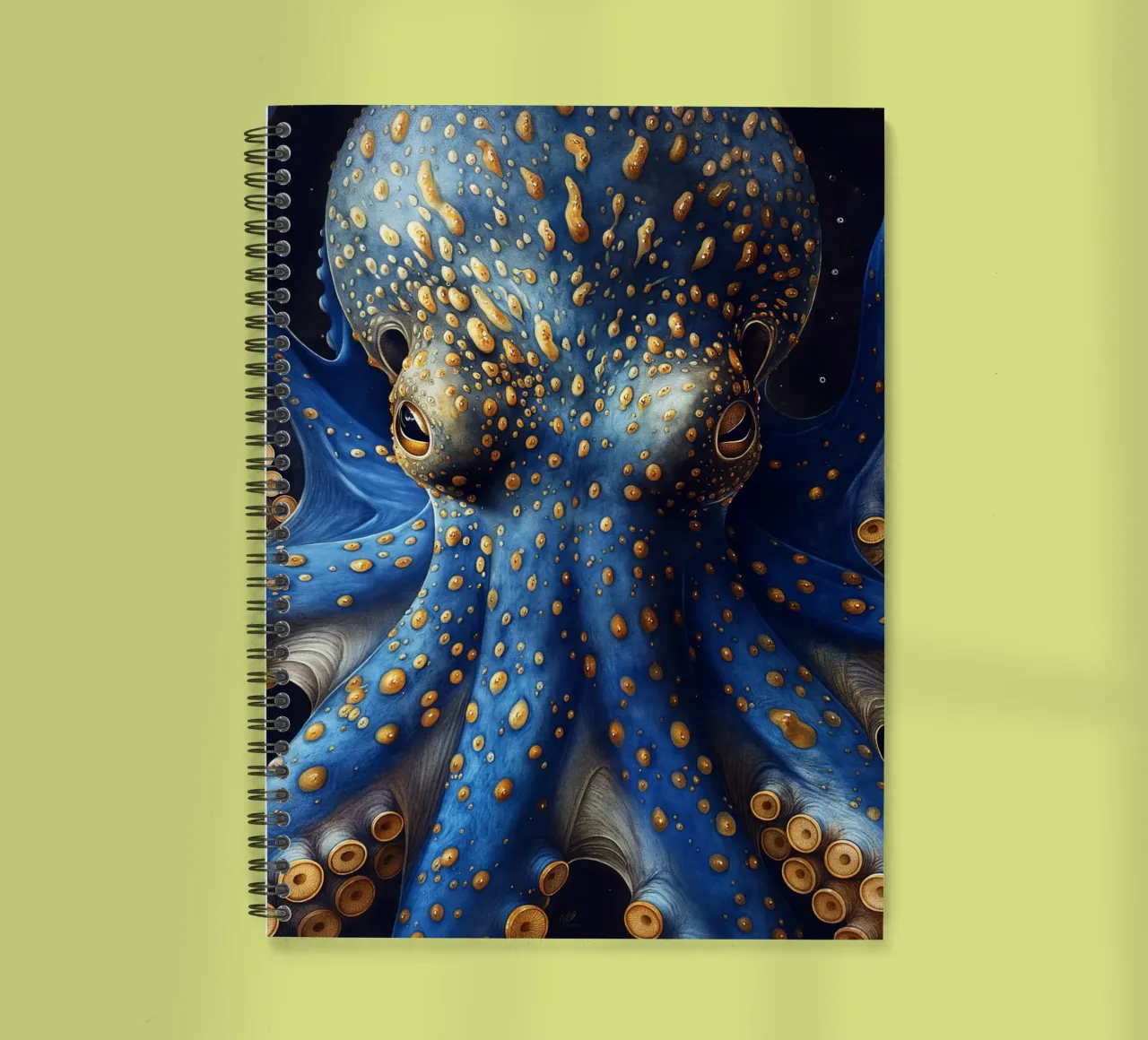 Polpo blu diario ad anelli da Lionmixart