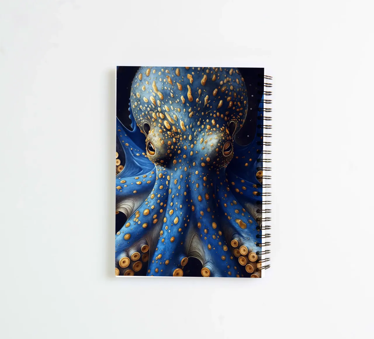Polpo blu diario ad anelli da Lionmixart