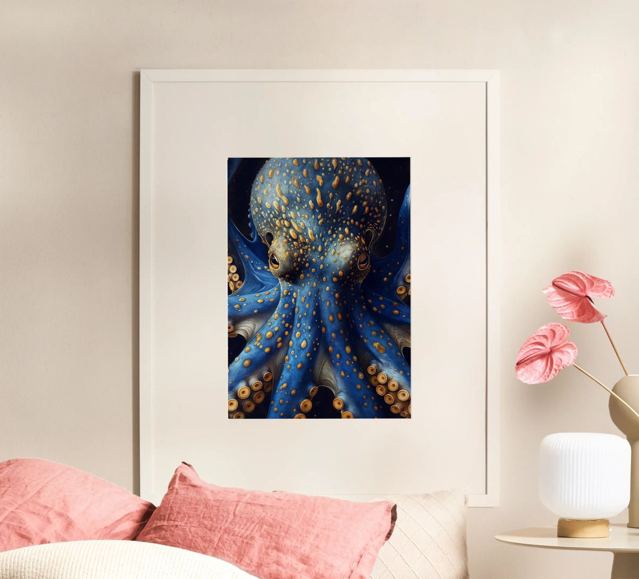 Blue octopus poster de Lionmixart