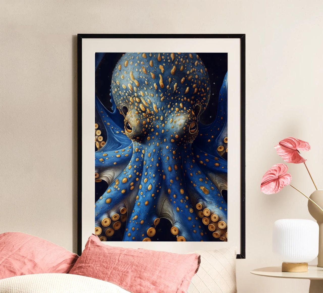 Blue octopus poster de Lionmixart