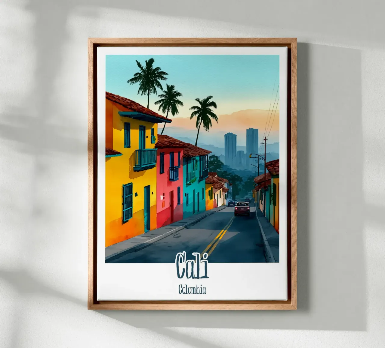 Affiche Cali, Colombie tela con Cornice a cassetta da Frame the World