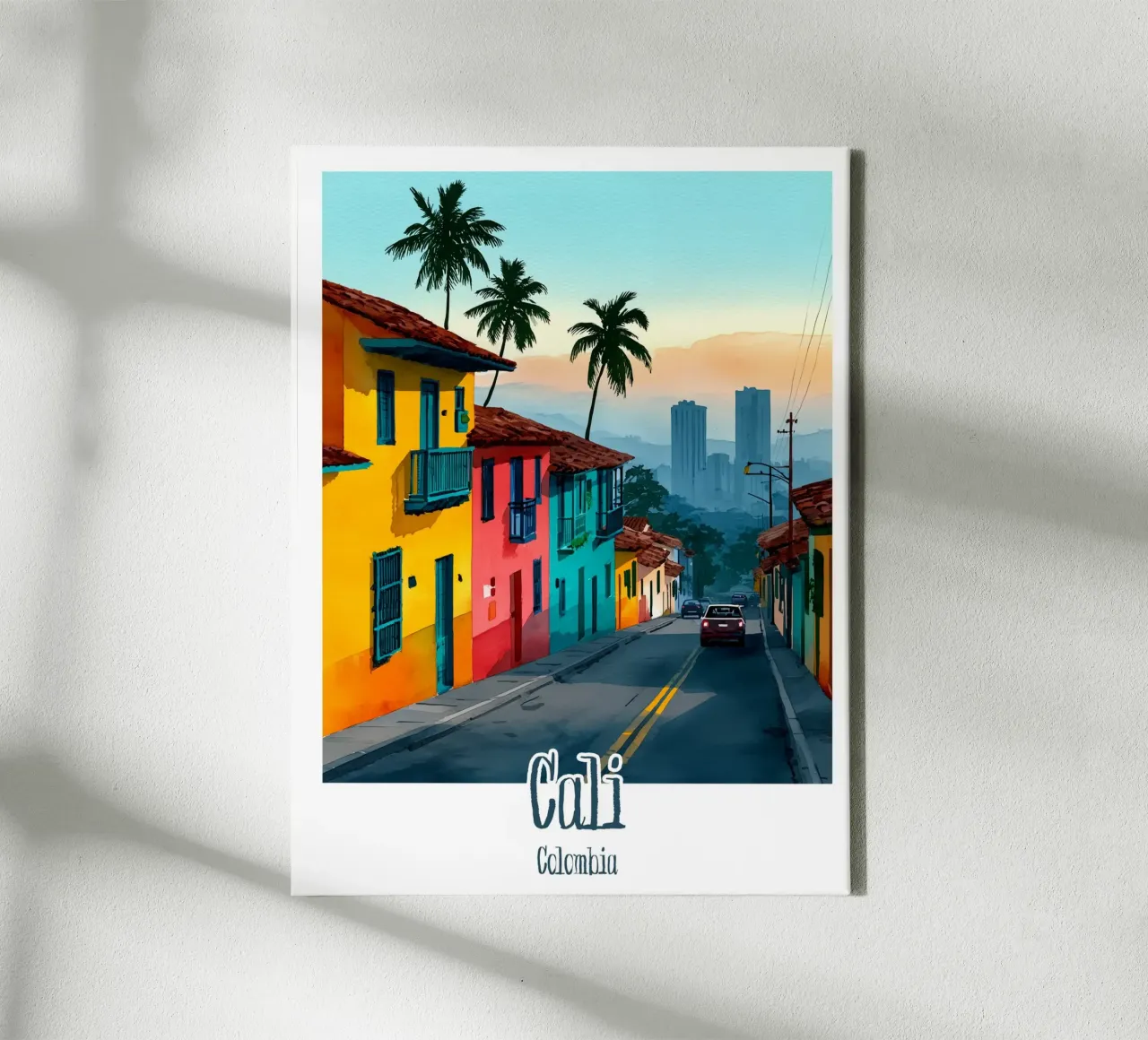 Affiche Cali, Colombie tela con Cornice a cassetta da Frame the World