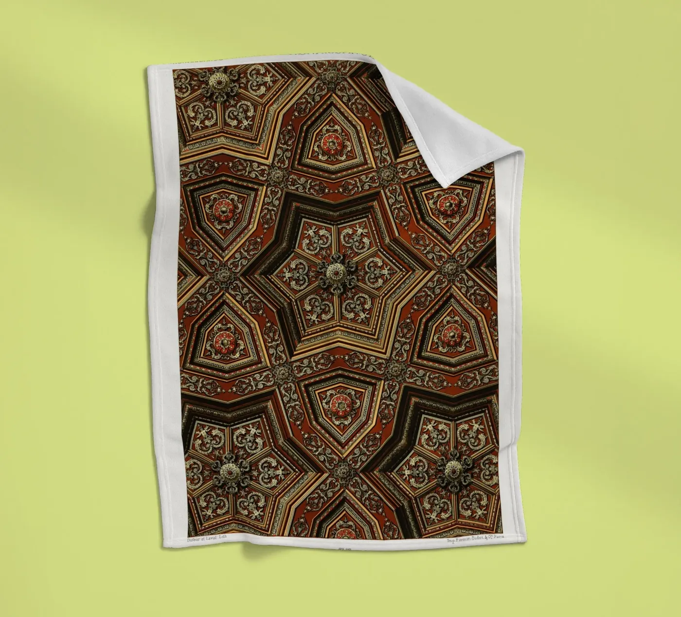 Renaissance pattern fleece blanket by vintageshop