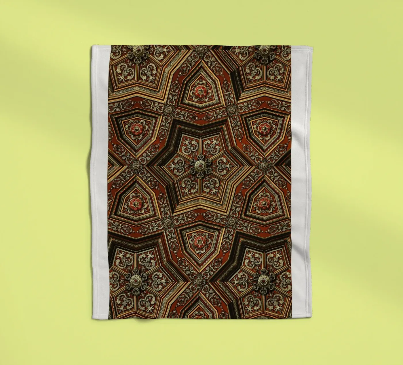 Renaissance pattern fleece blanket by vintageshop