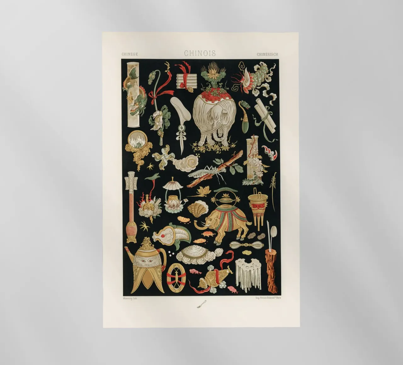 Chinese pattern elements pellicola backlit da vintageshop