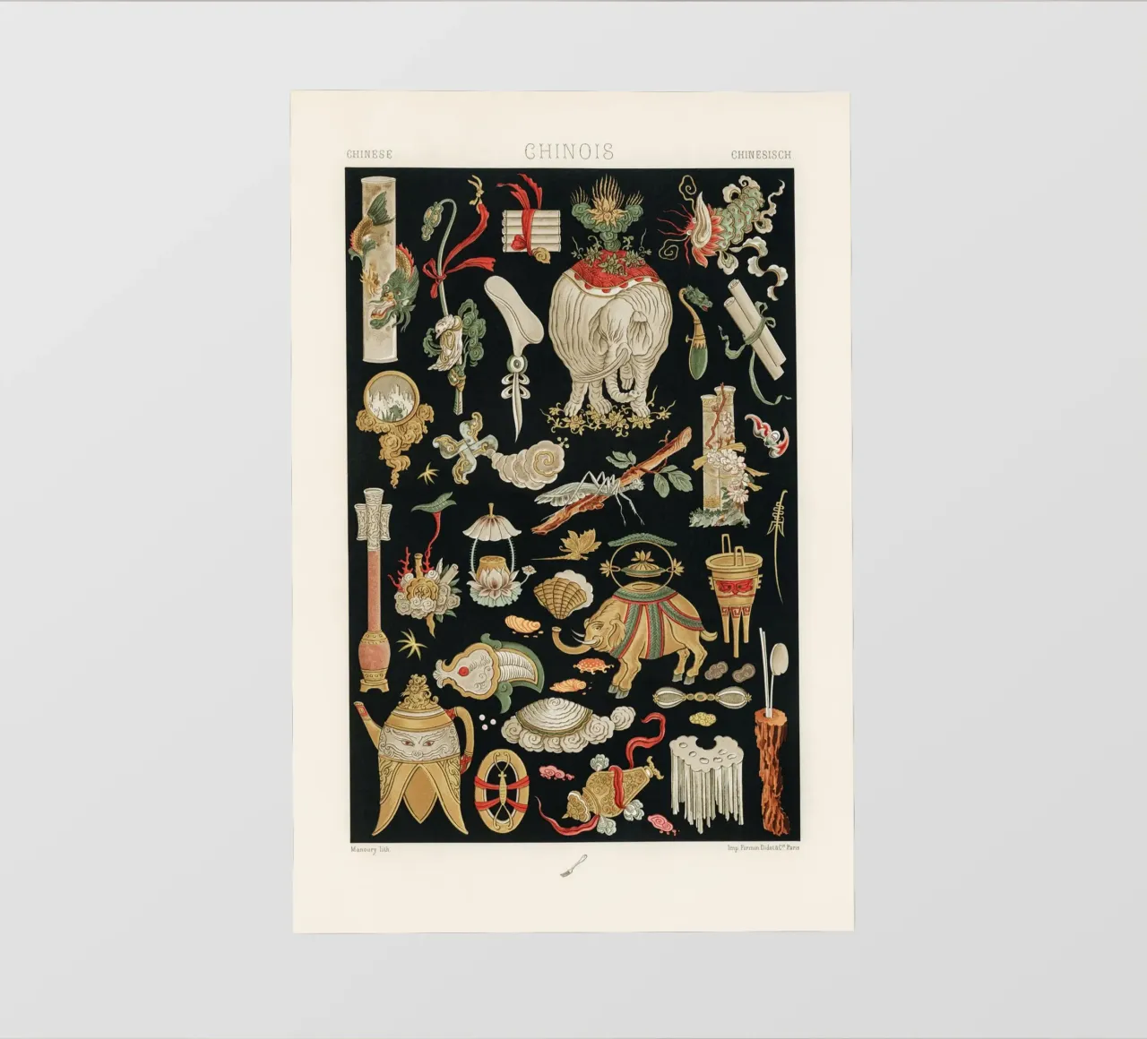 Chinese pattern elements telo in pvc da vintageshop