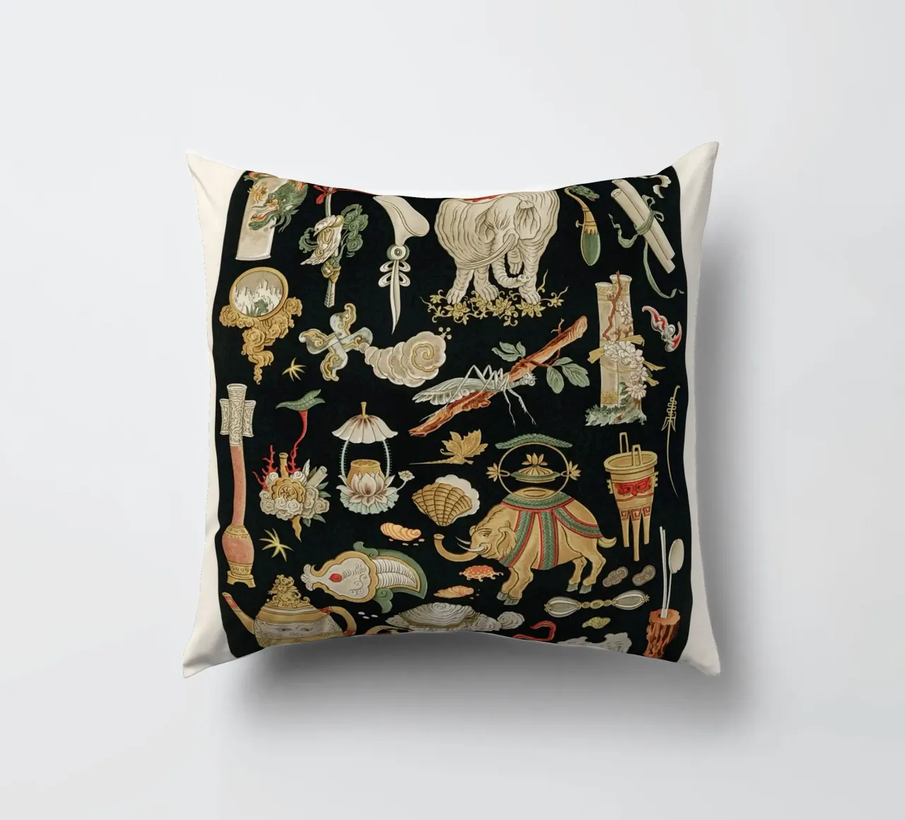 Chinese pattern elements coussin de vintageshop