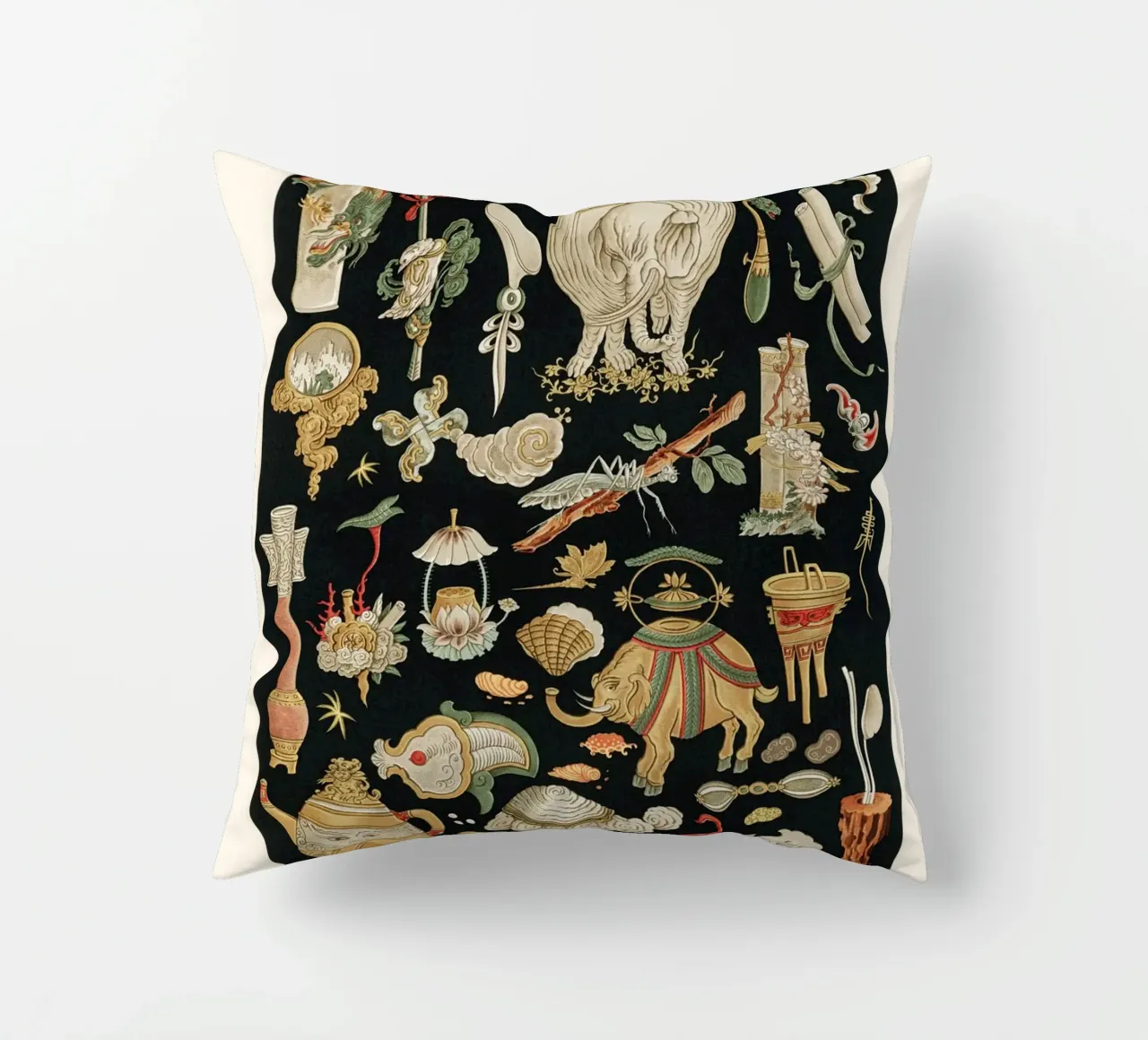 Chinese pattern elements cuscino da vintageshop