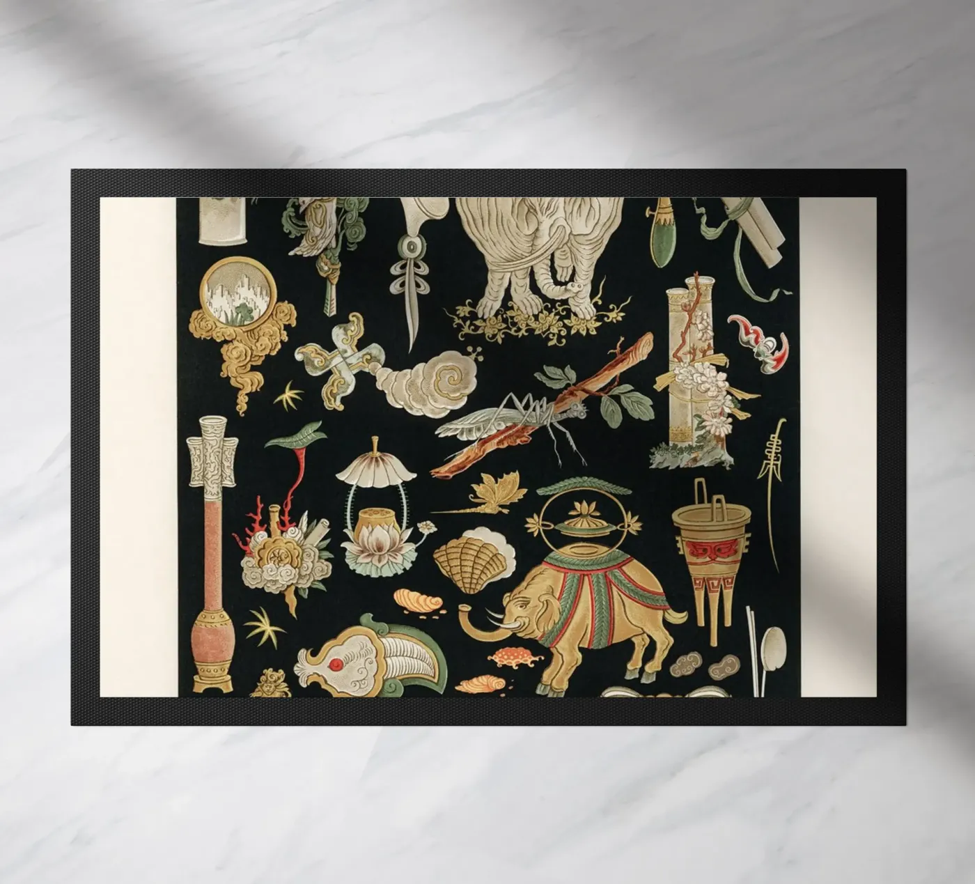 Chinese pattern elements deurmat van vintageshop