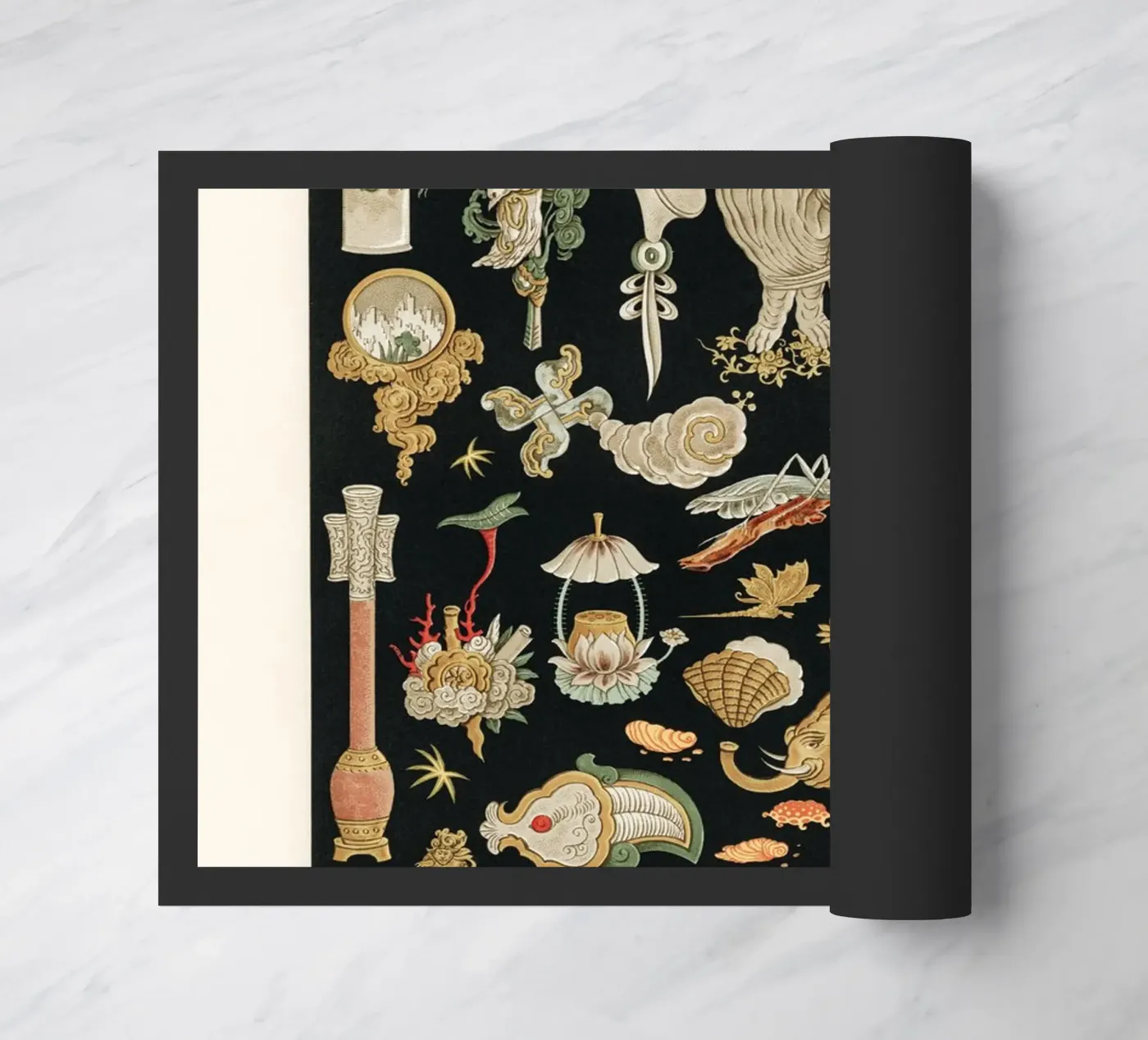 Chinese pattern elements doormat by vintageshop