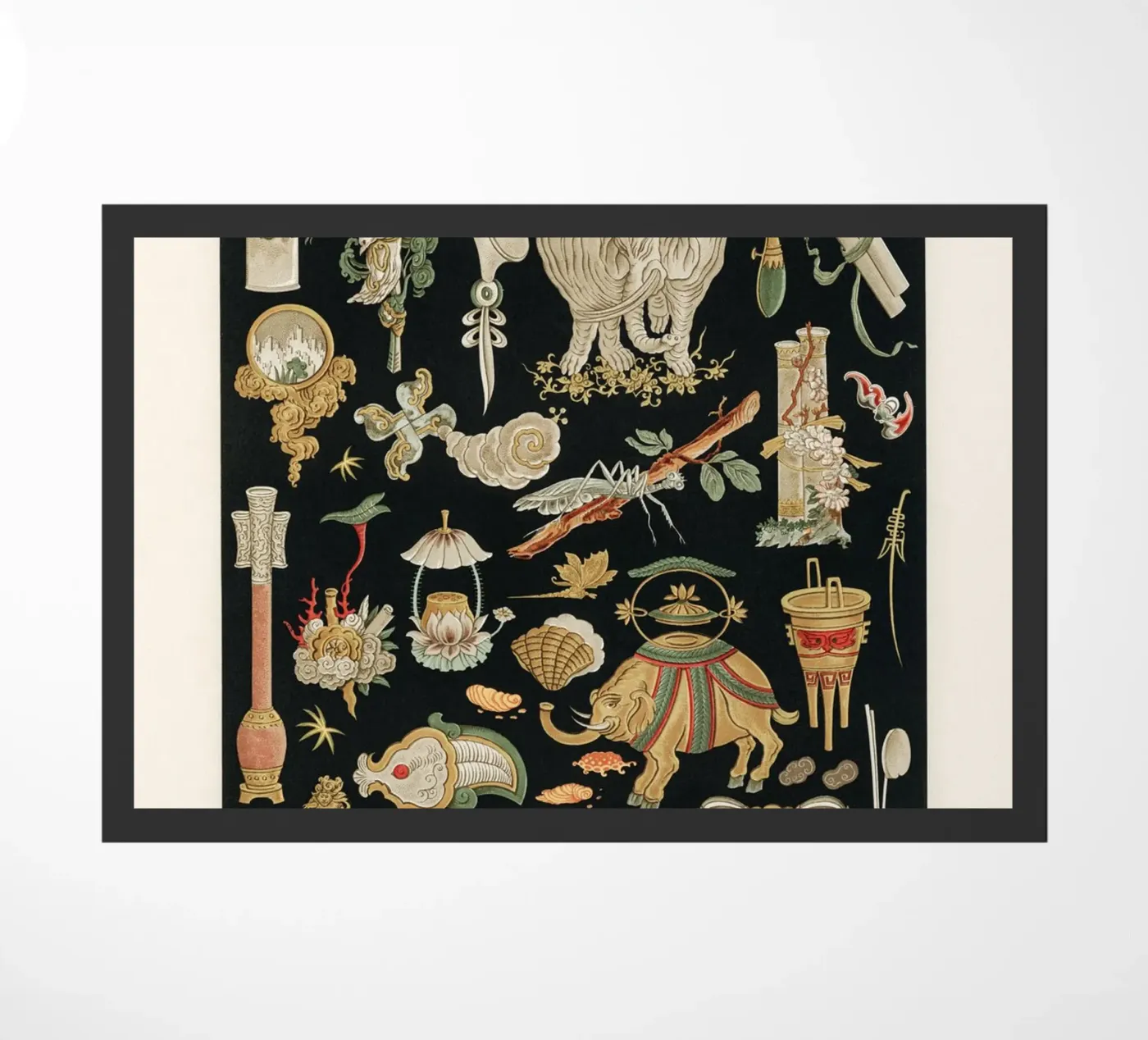 Chinese pattern elements doormat by vintageshop