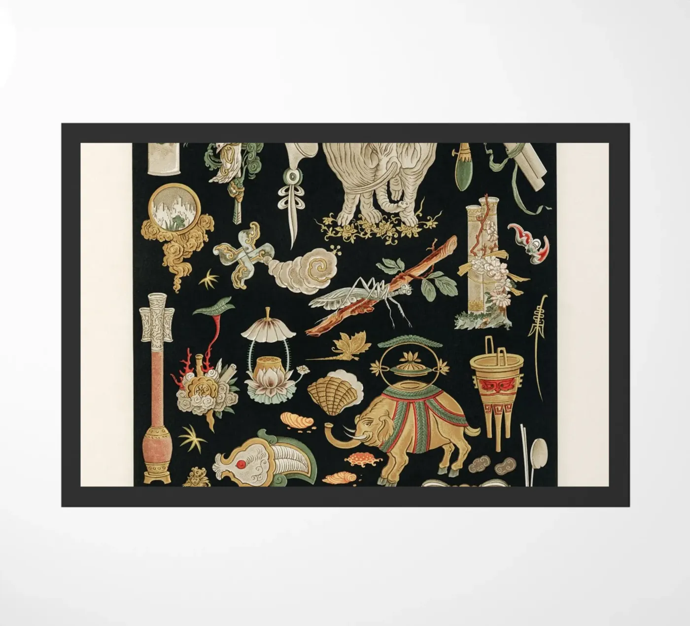 Chinese pattern elements deurmat van vintageshop