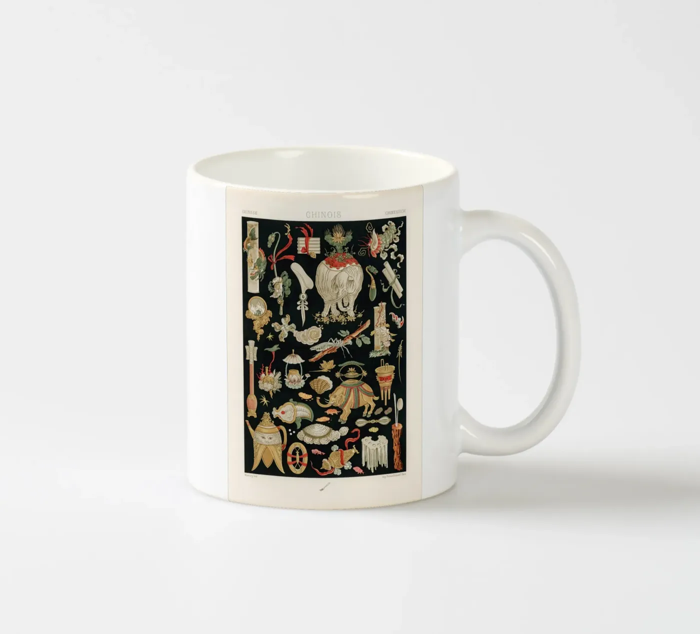 Chinese pattern elements ceramic mug by vintageshop