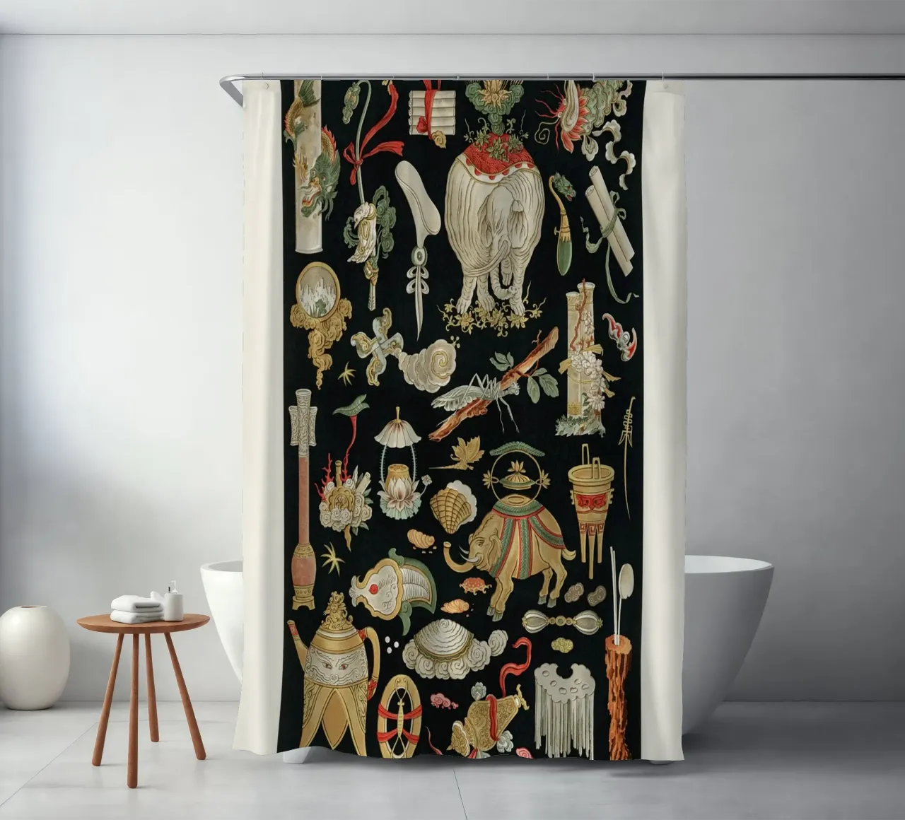 Chinese pattern elements tenda da doccia da vintageshop