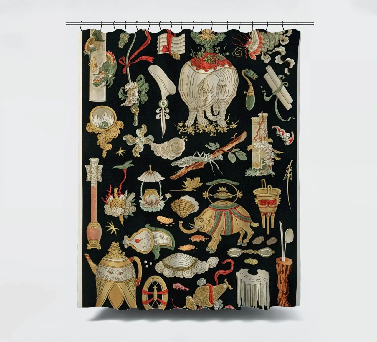 Chinese pattern elements tenda da doccia da vintageshop