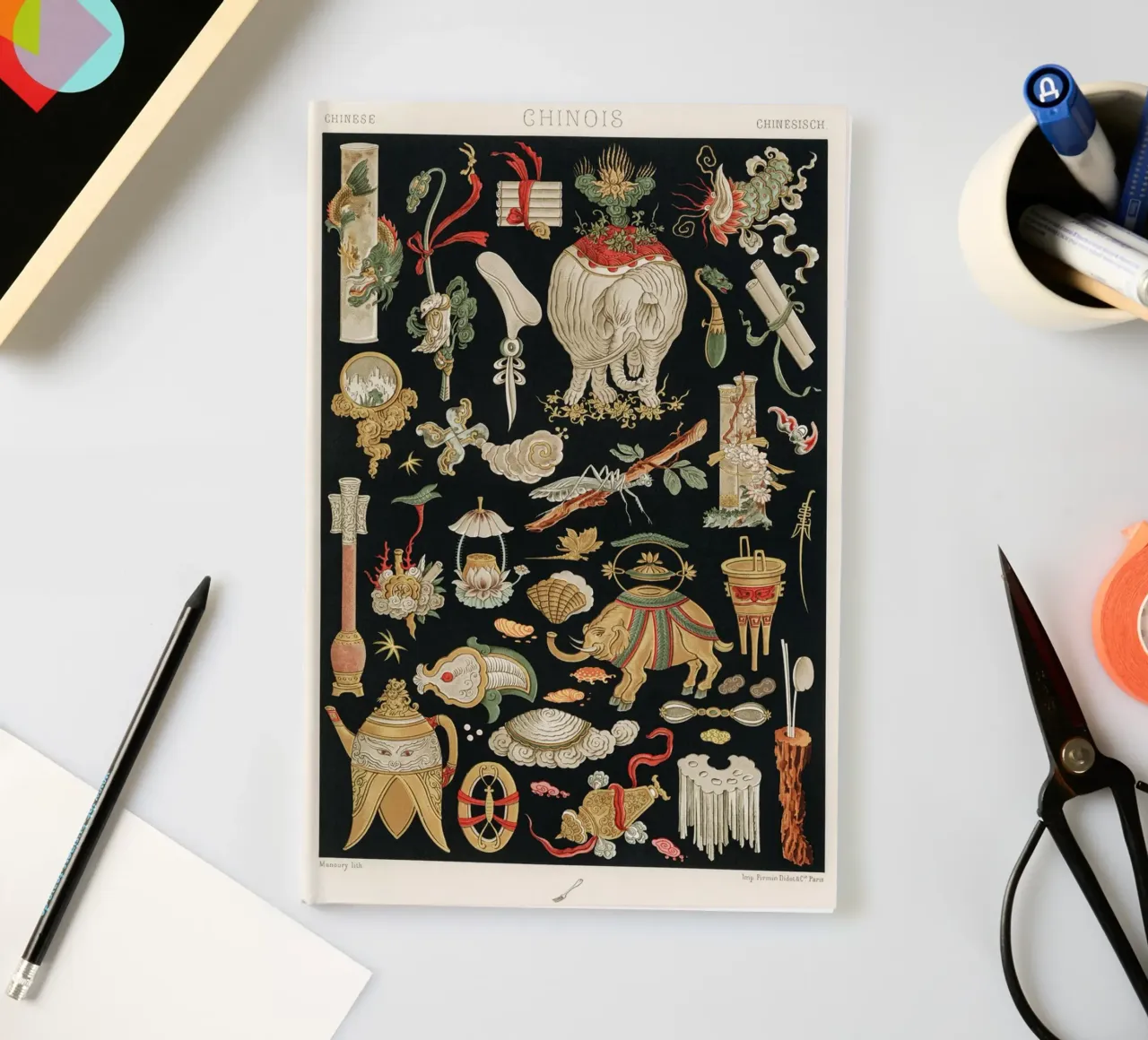 Chinese pattern elements notebook by vintageshop