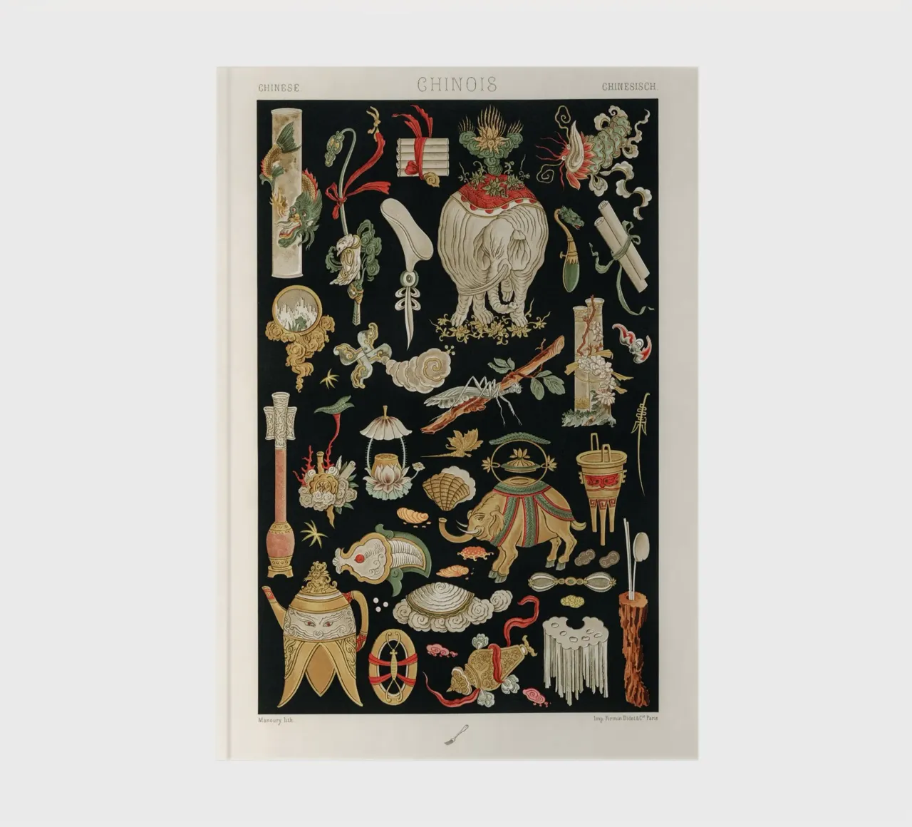 Chinese pattern elements carnet de notes de vintageshop