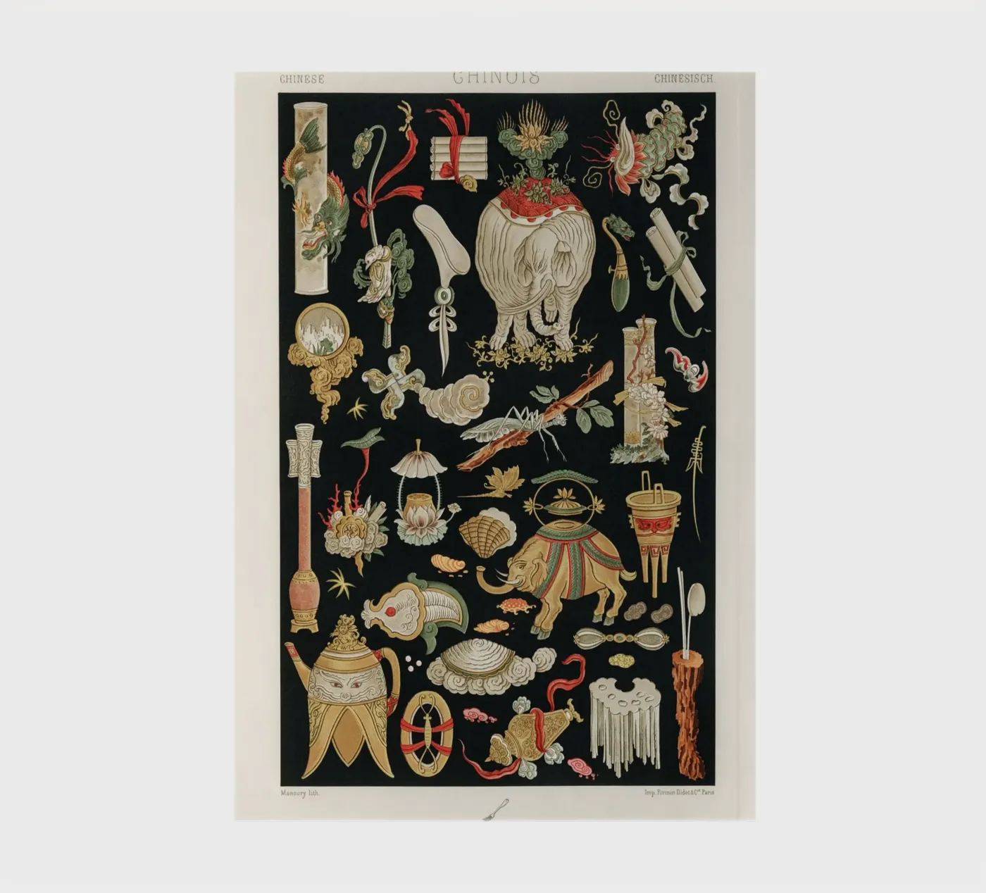 Chinese pattern elements notitieboek van vintageshop