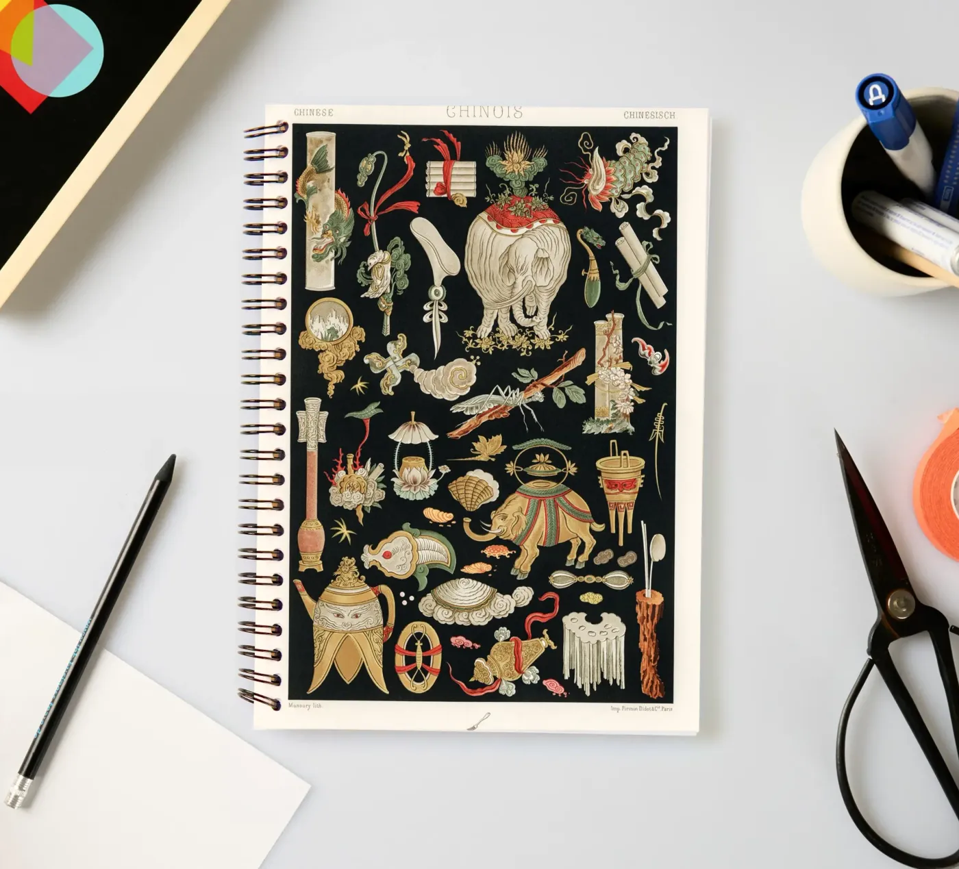 Chinese pattern elements Ringbuch von vintageshop