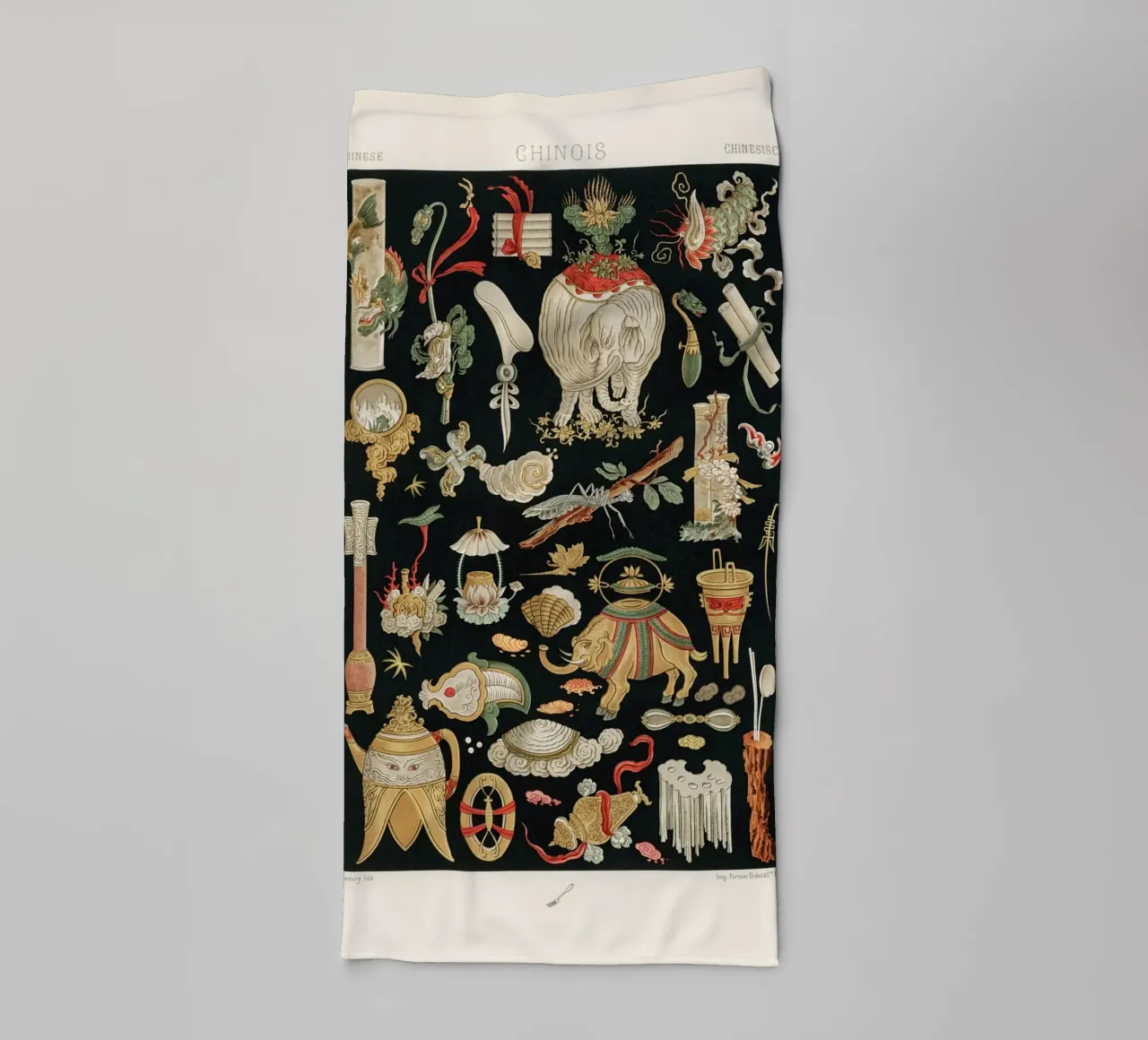 Chinese pattern elements towel by vintageshop