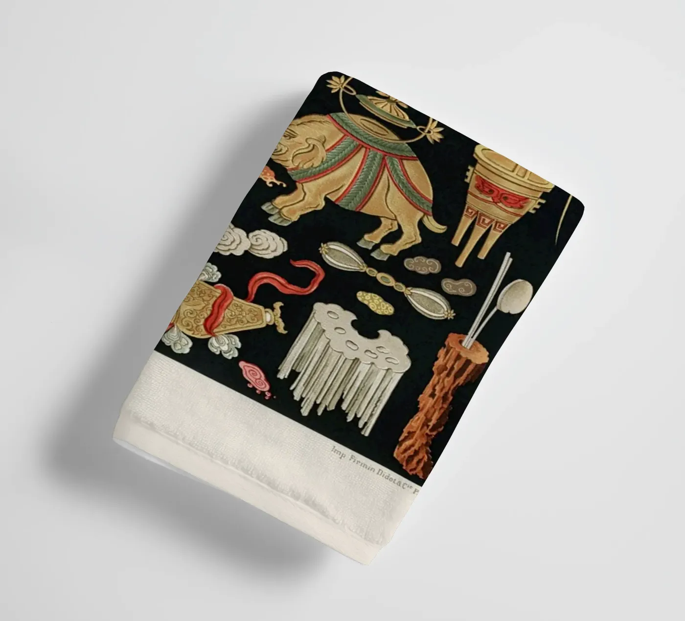 Chinese pattern elements serviette de bain de vintageshop