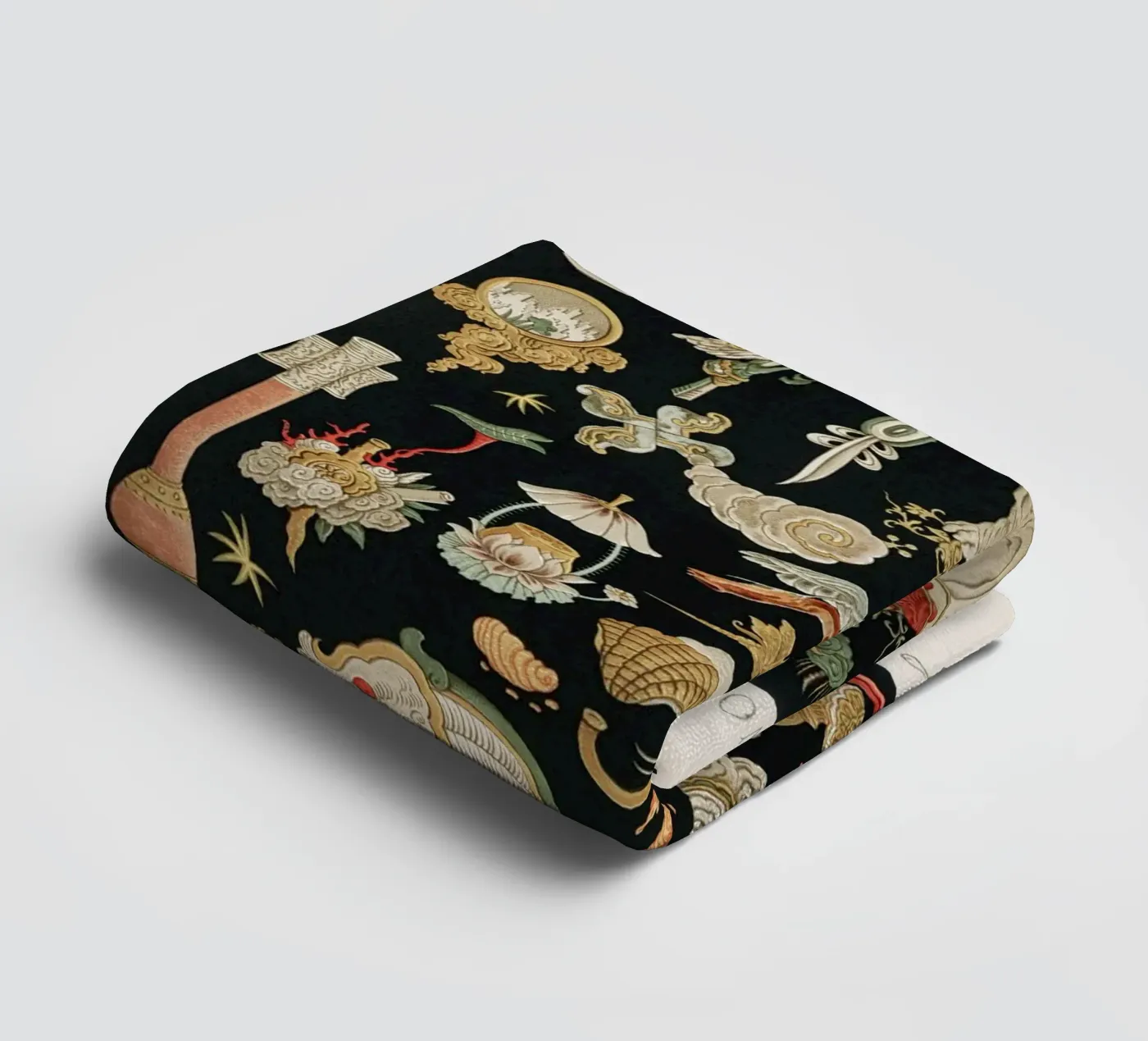 Chinese pattern elements serviette de bain de vintageshop