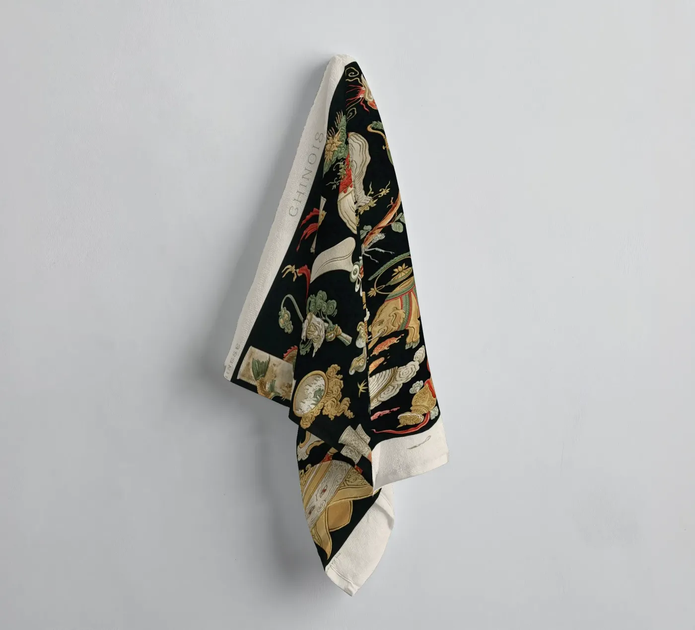 Chinese pattern elements serviette de bain de vintageshop