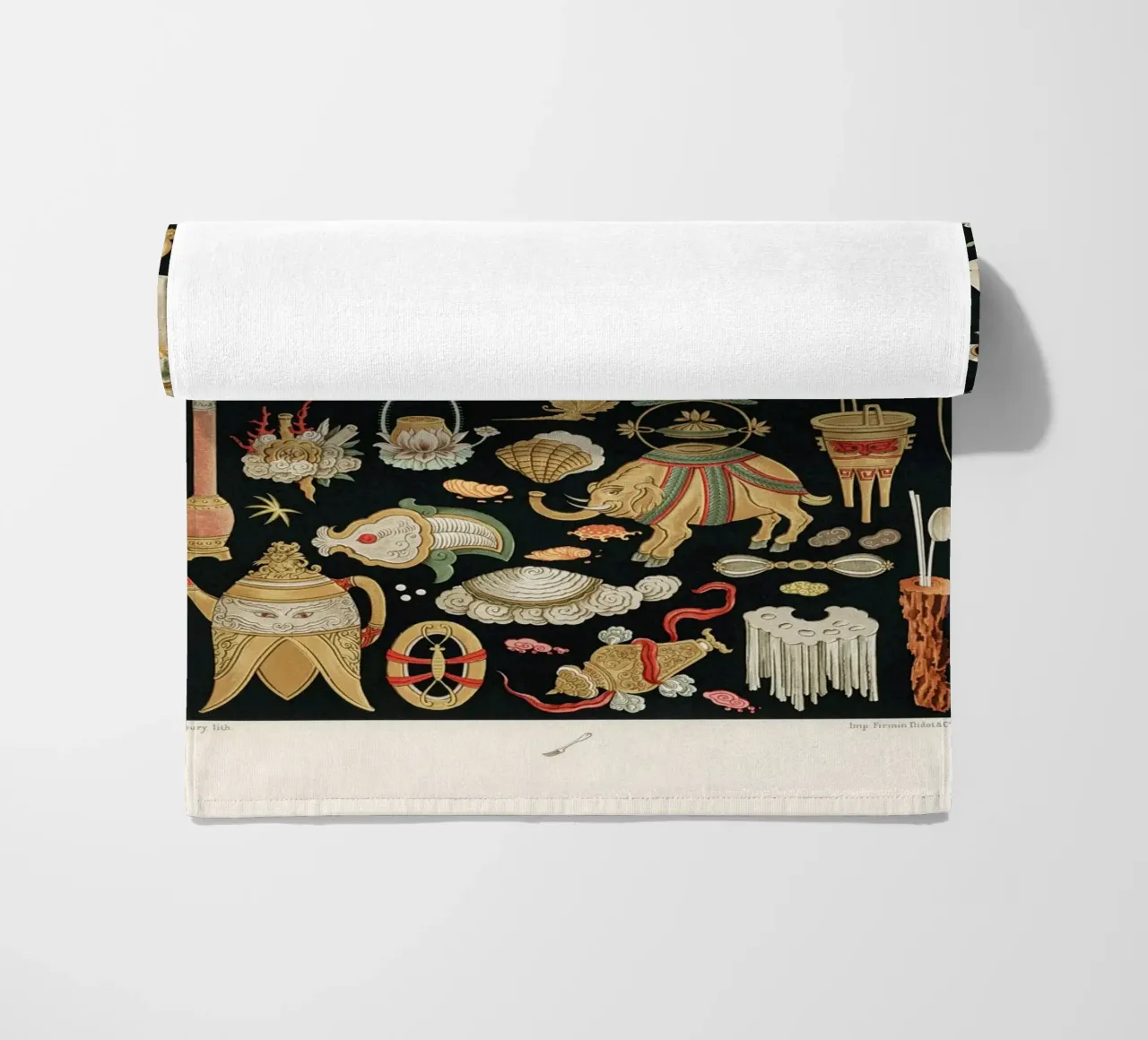 Chinese pattern elements serviette de plage de vintageshop
