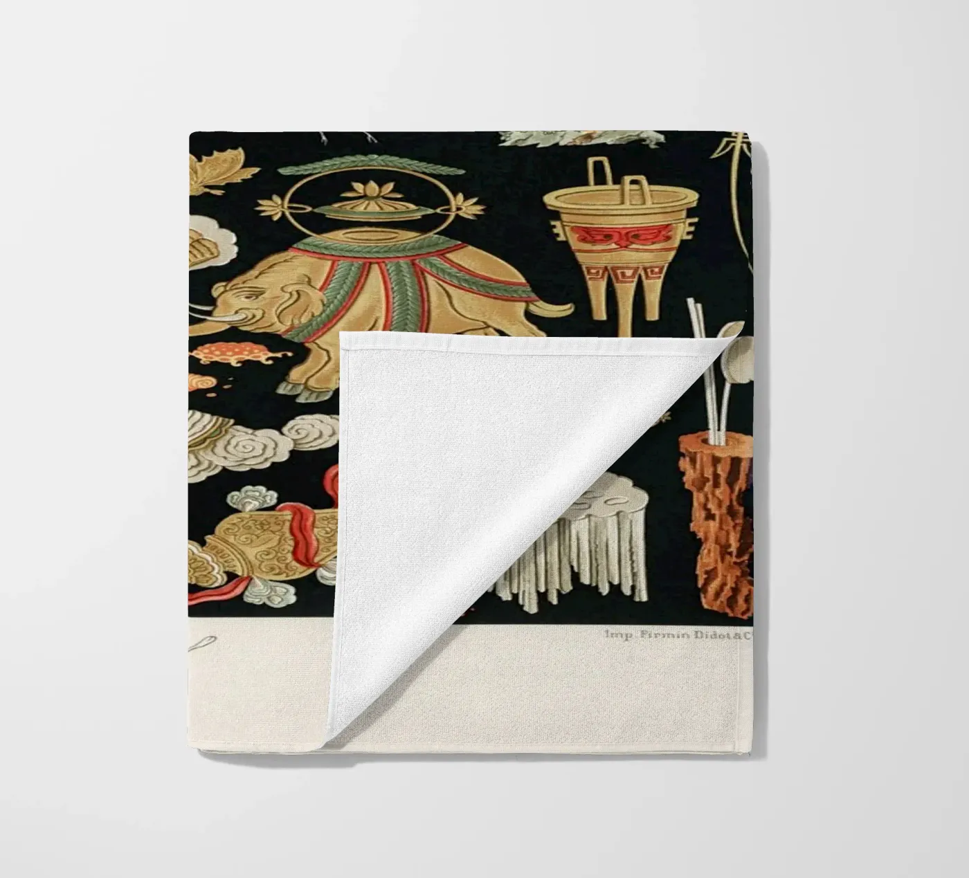 Chinese pattern elements strandhanddoek van vintageshop