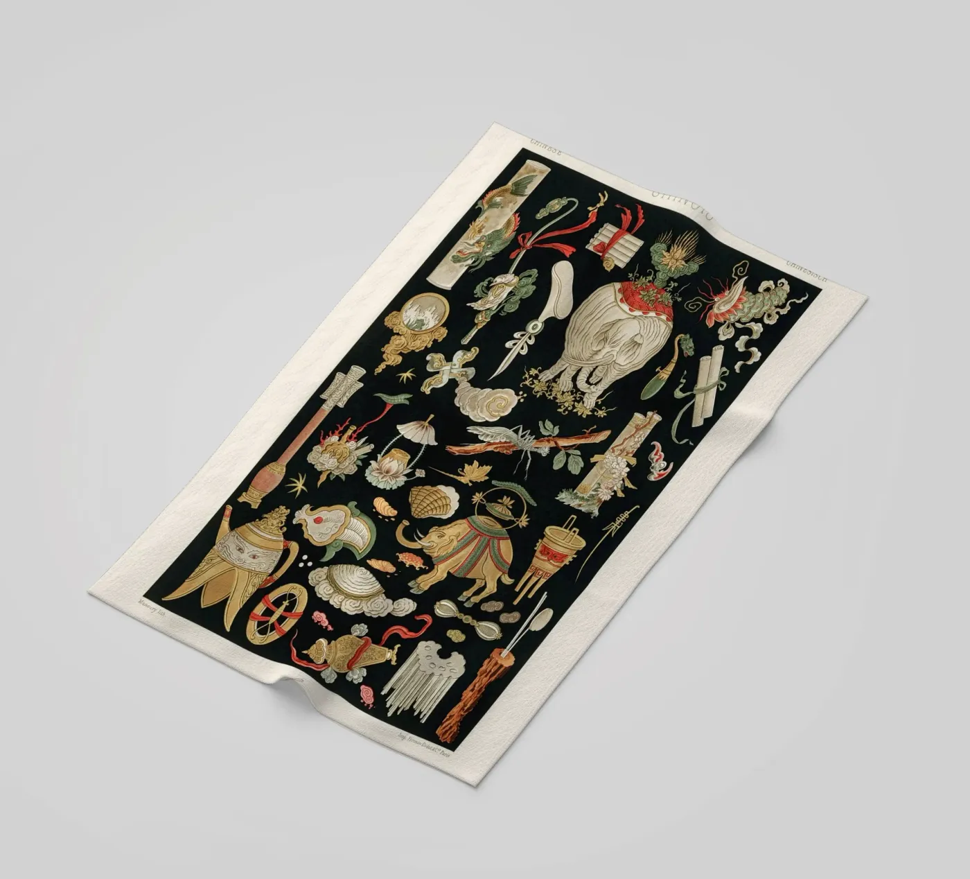 Chinese pattern elements serviette de plage de vintageshop