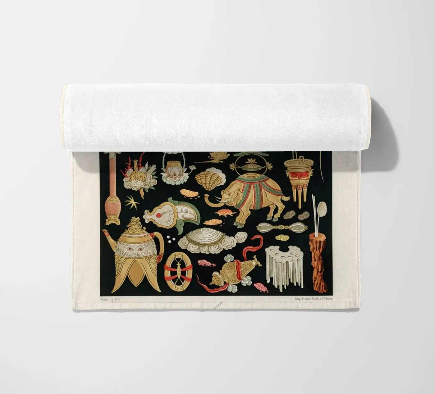 Chinese pattern elements strandhanddoek van vintageshop